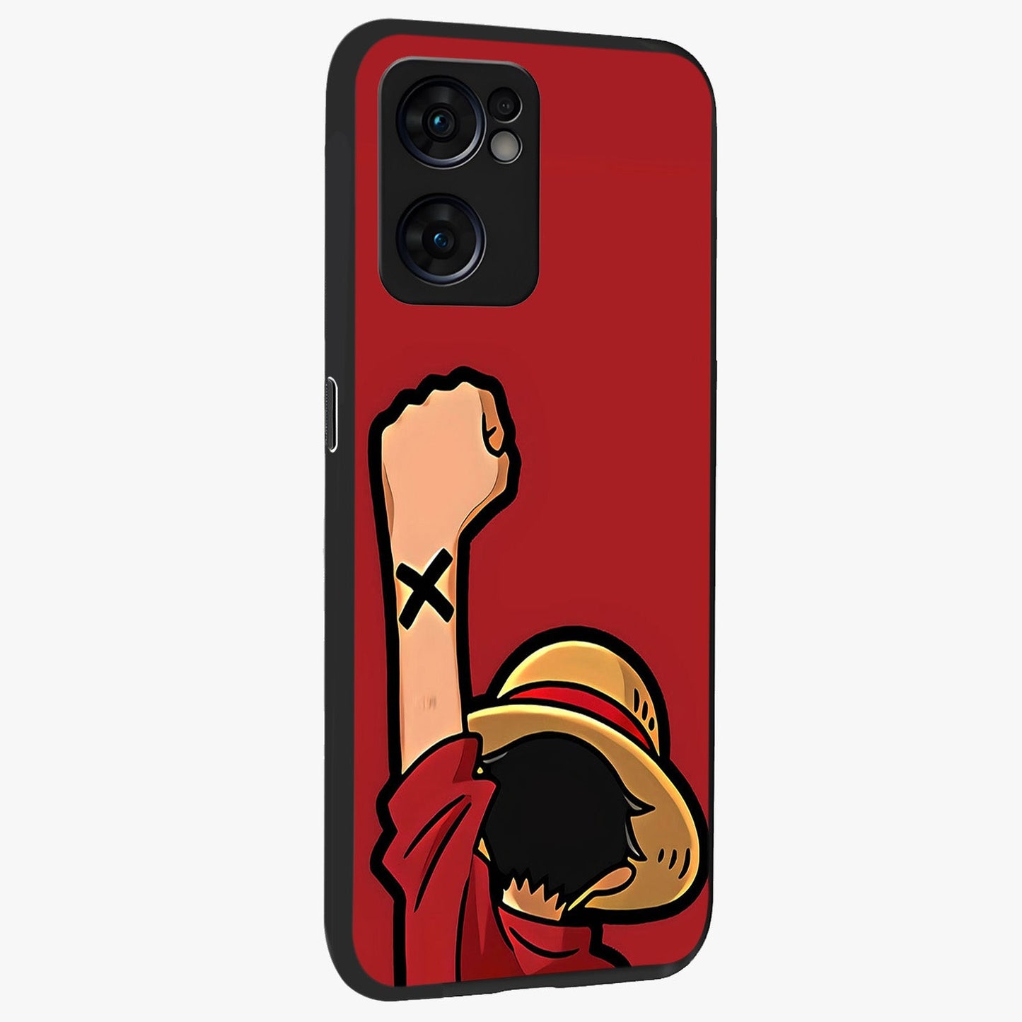 Luffy X Spirit Glass Case upright view showcasing striking anime artwork with adventurous character theme.