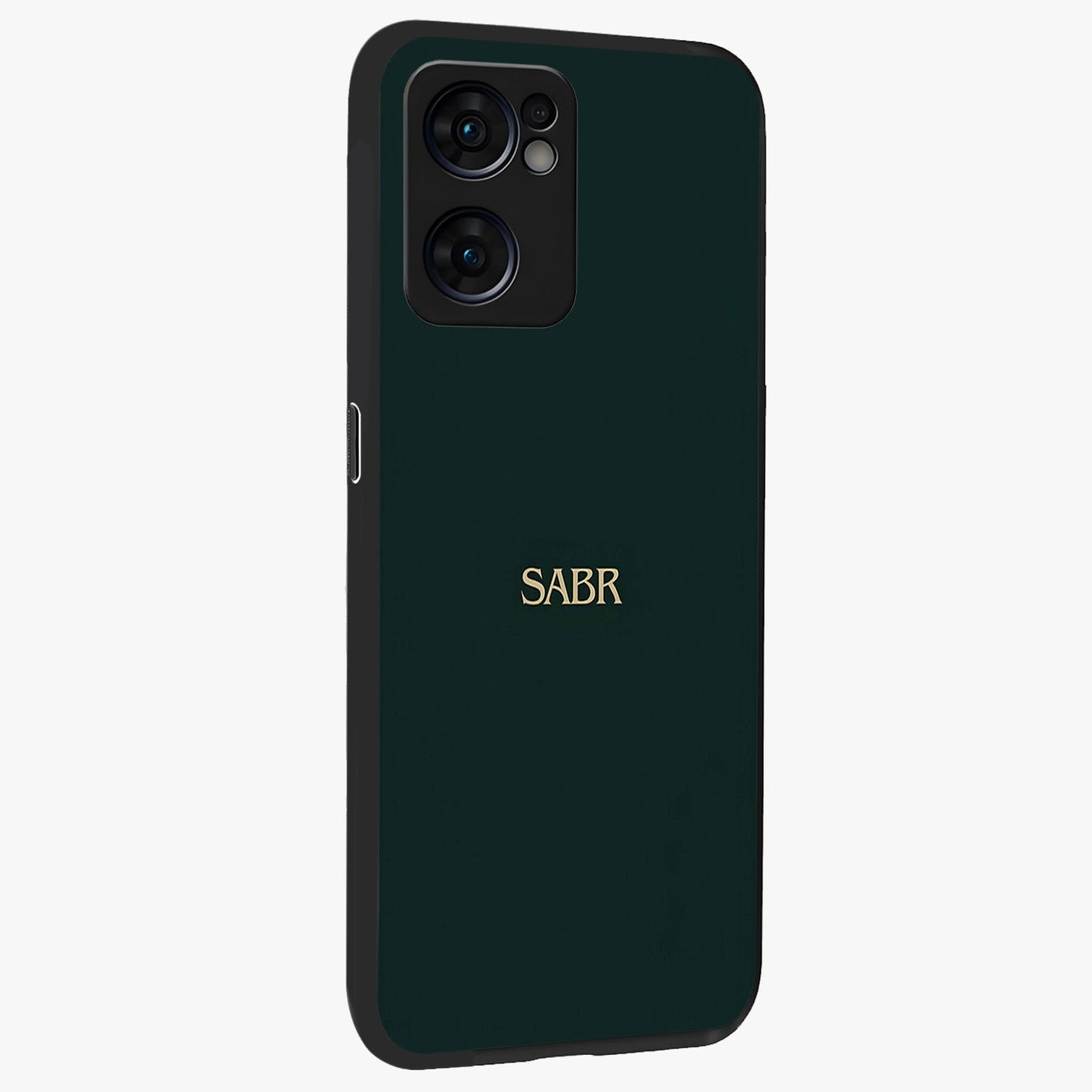 Sabr Minimal Patience Glass Case upright view showcasing calm minimalist artwork with motivational patience theme.