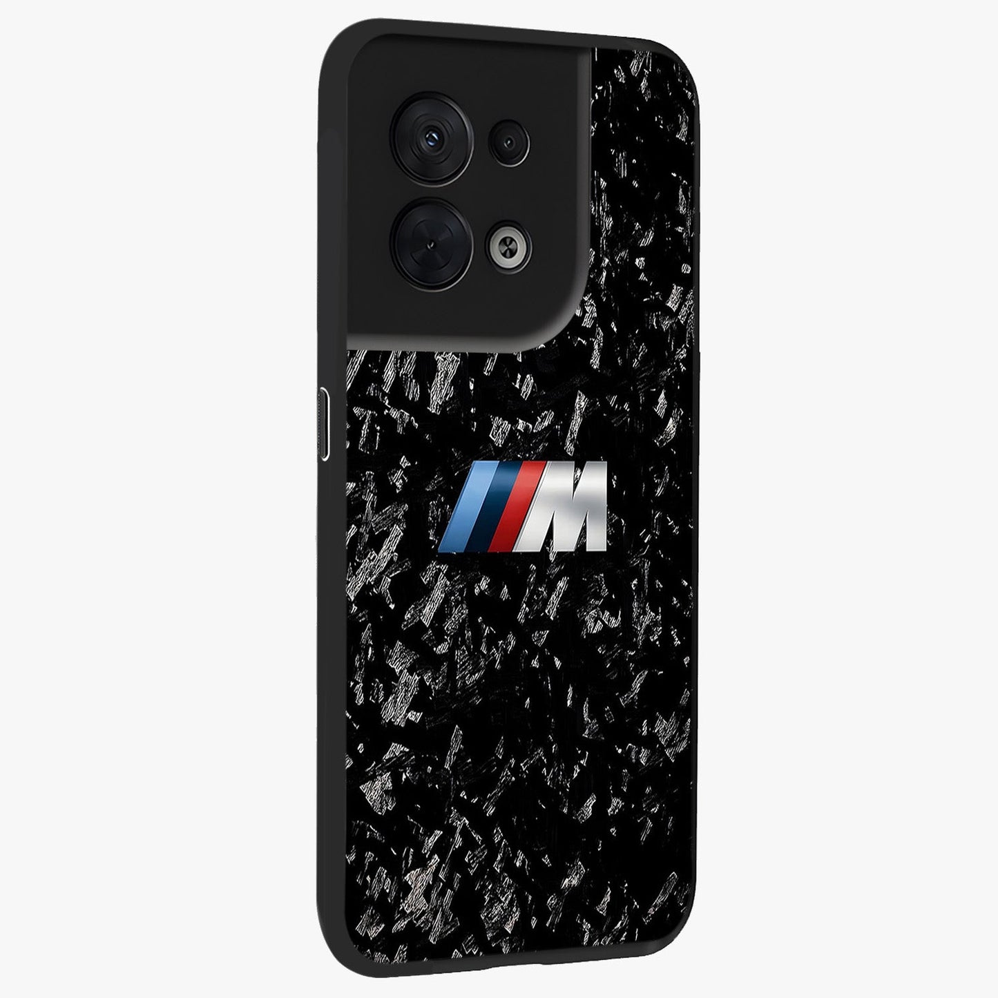 Carbon Speed Mark Glass Case upright view showcasing modern carbon speed graphic with bold automotive theme.