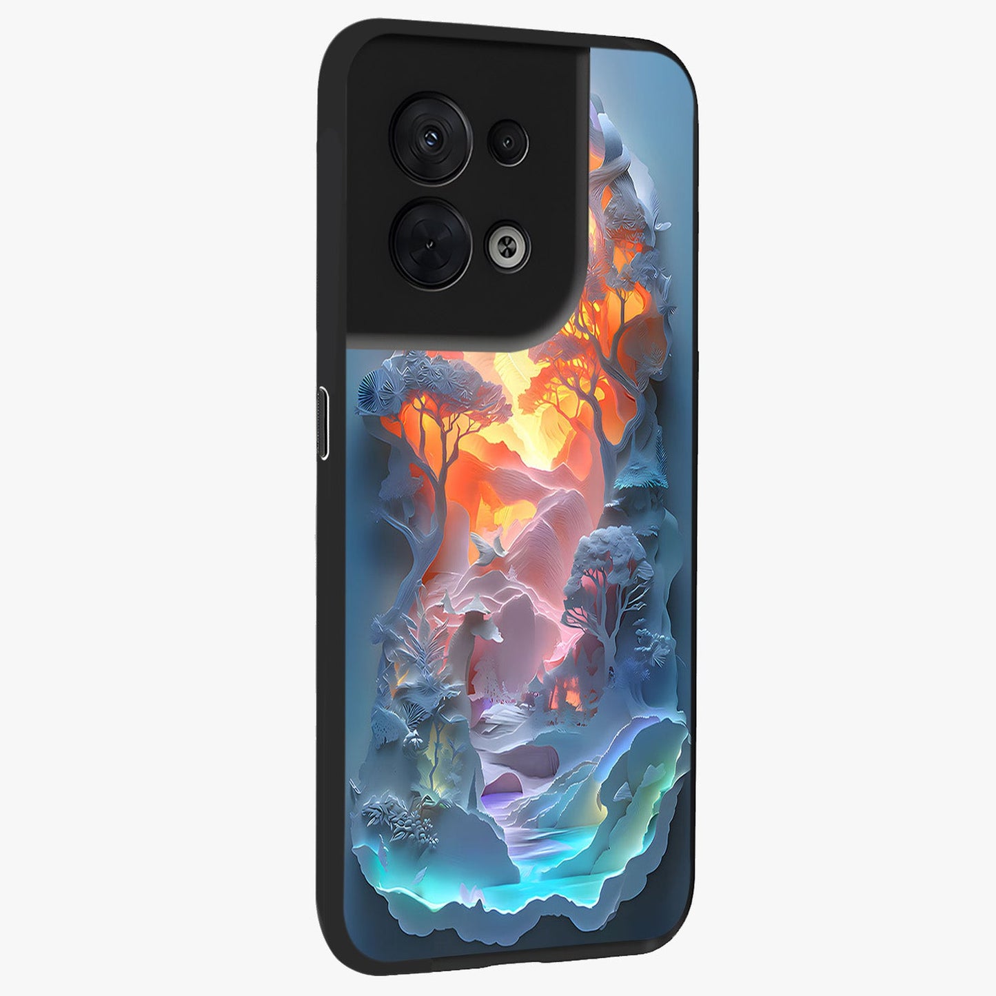 Glow Forest Portal Glass Case upright view showcasing enchanted forest portal artwork with fantasy nature theme.
