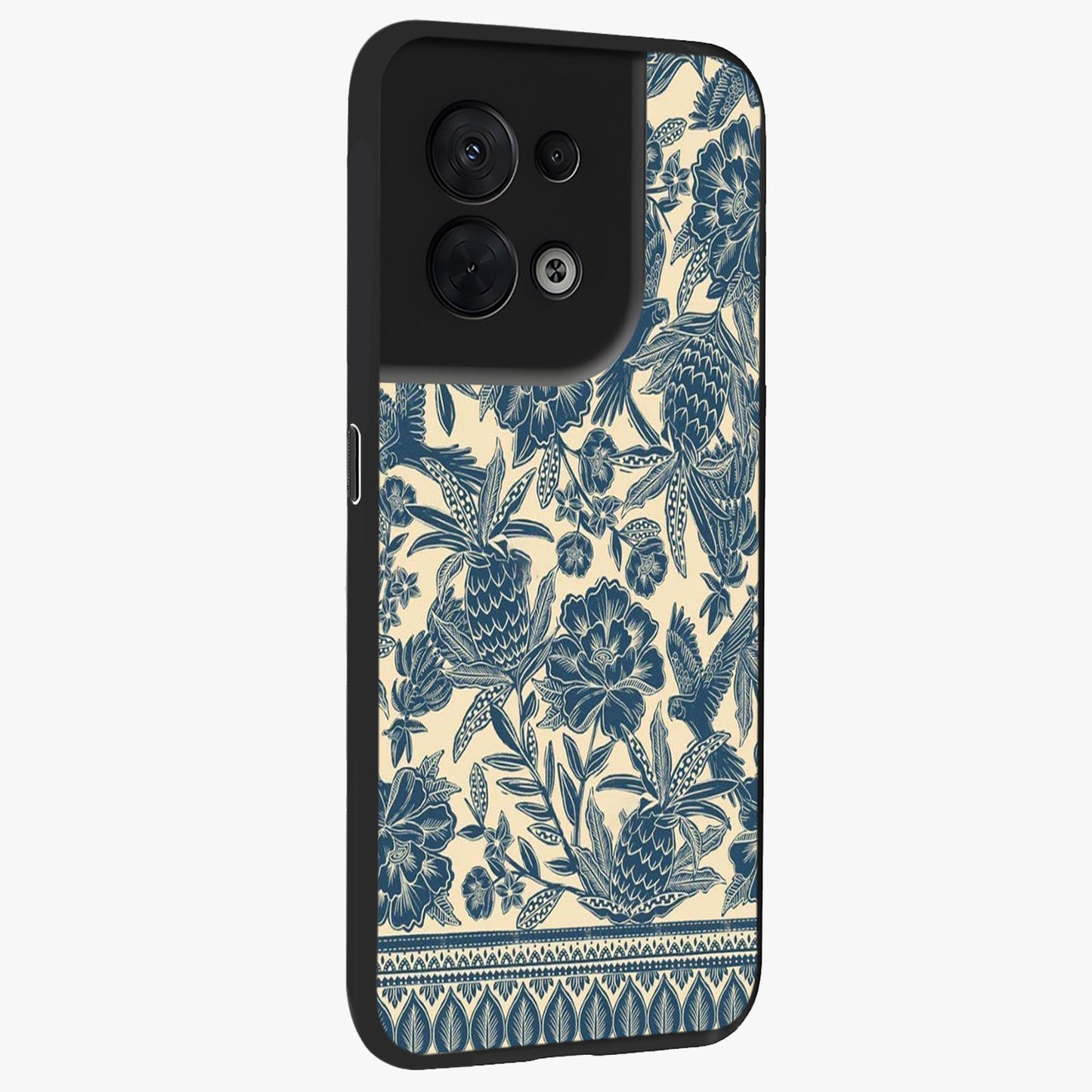 Heirloom Wild Bloom Glass Case upright view showcasing delicate wildflower artwork with timeless floral theme.