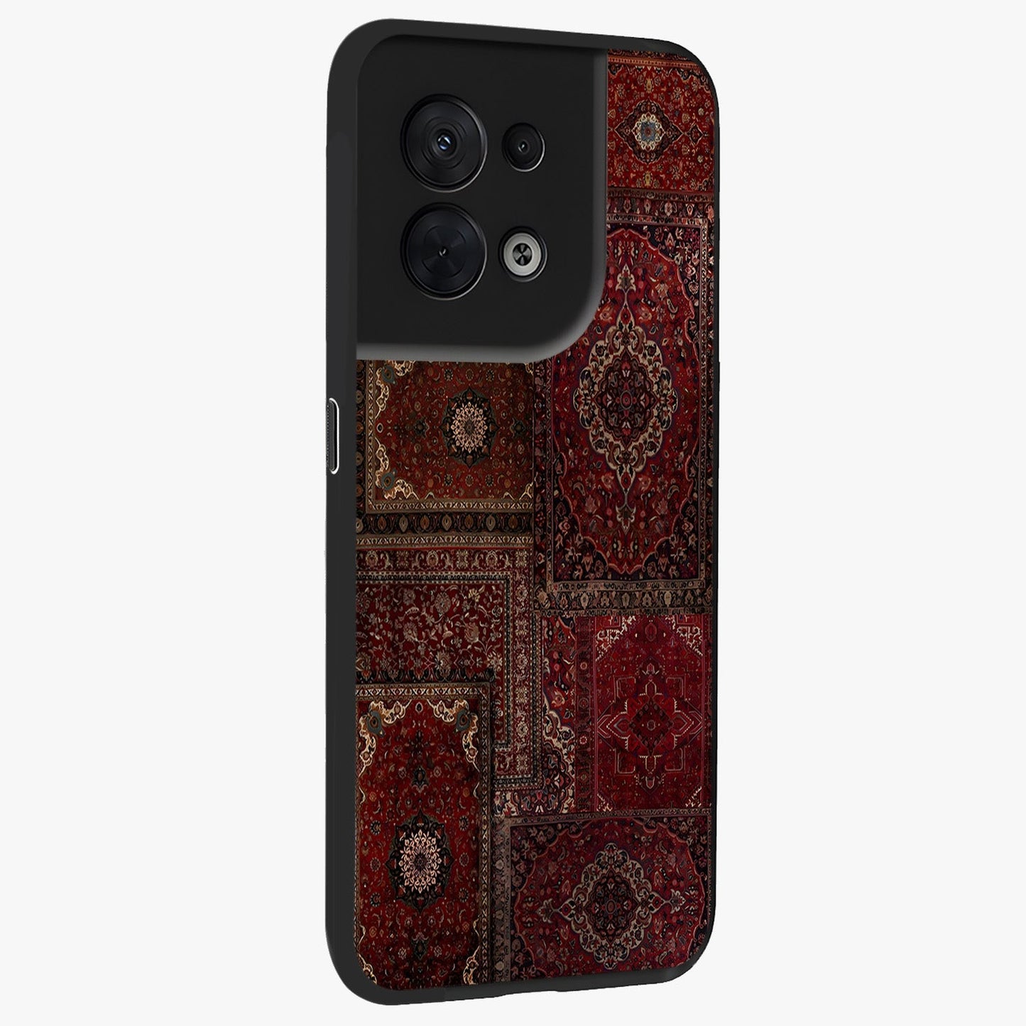 Persian Velvet Tale Glass Case upright view showcasing elegant Persian artwork with classic heritage theme.