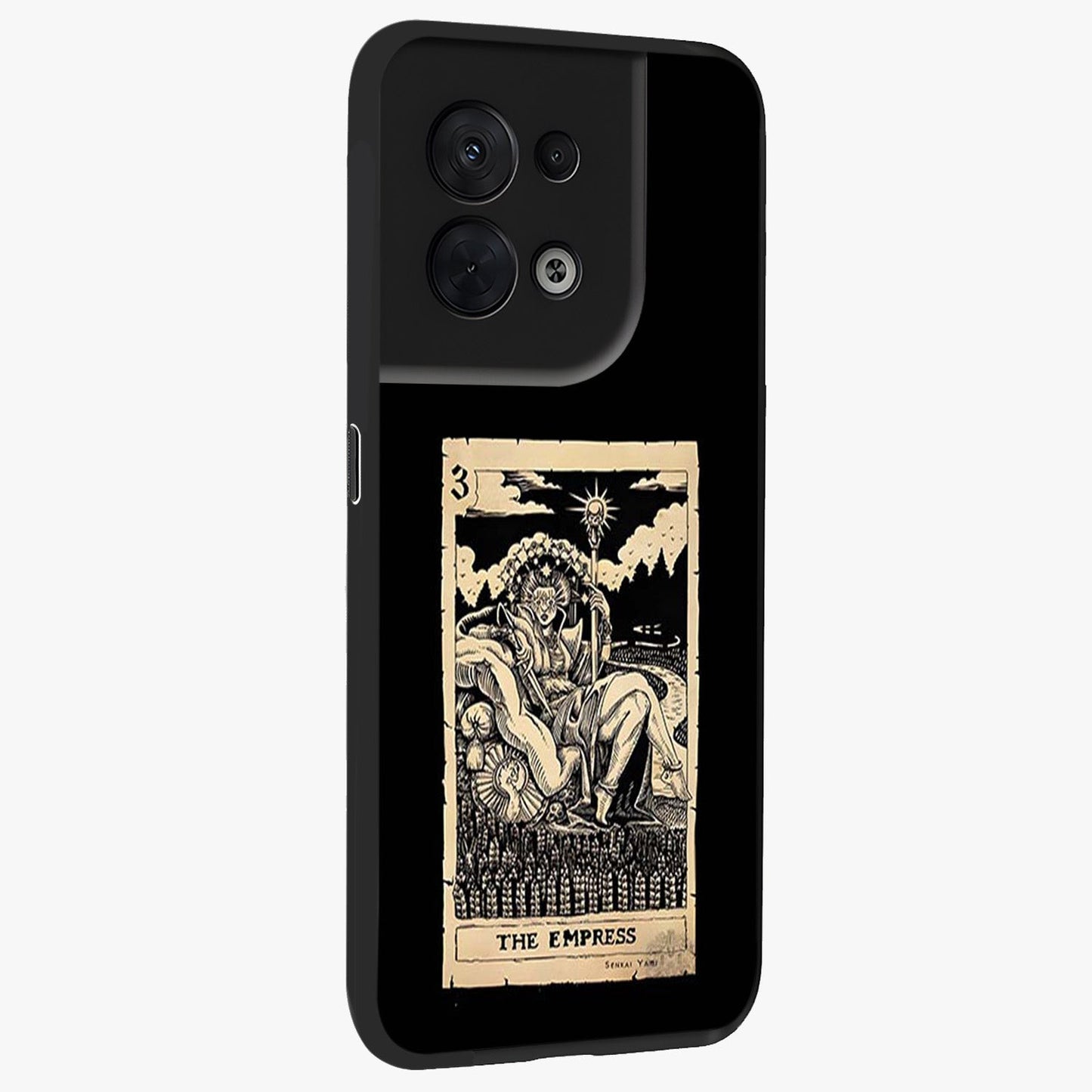 The Empress Glass Case upright view showcasing powerful empress themed artwork with luxurious artistic theme.