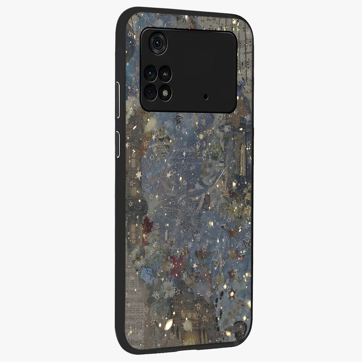 Aesthetic Astrolophia Glass Case upright view showcasing soft aesthetic theme with stylish modern look.