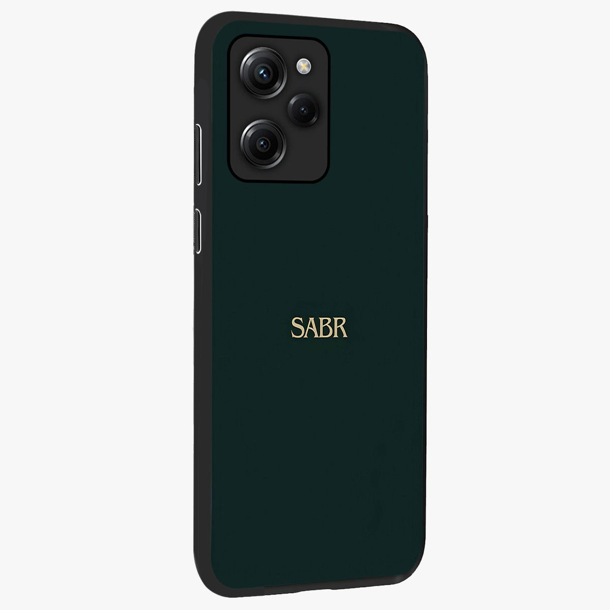 Sabr Minimal Patience Glass Case upright view showcasing calm minimalist artwork with motivational patience theme.