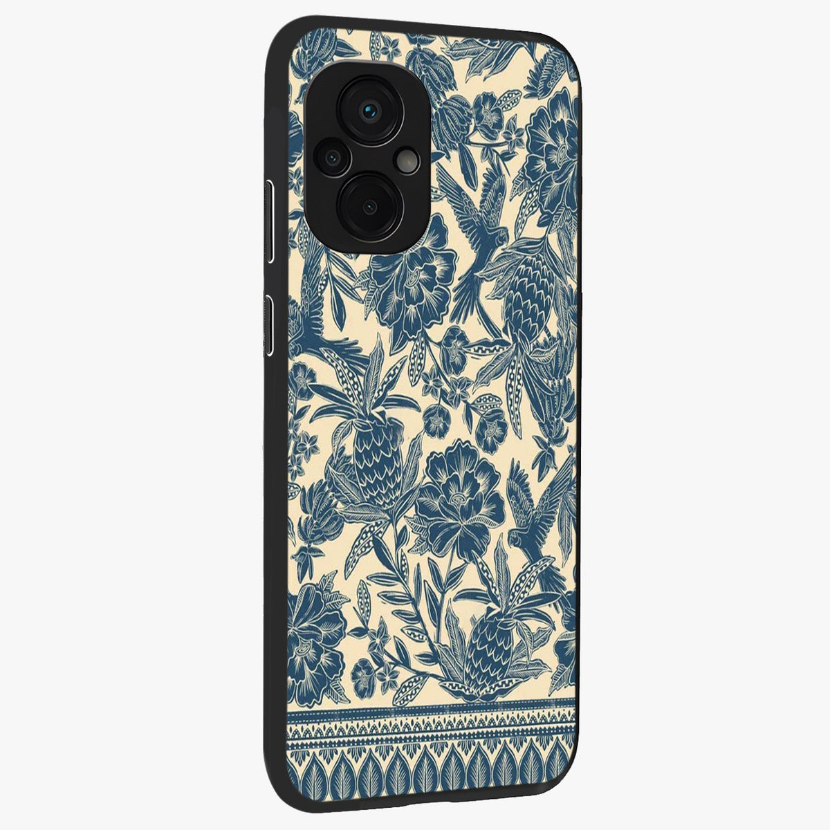 Heirloom Wild Bloom Glass Case upright view showcasing delicate wildflower artwork with timeless floral theme.