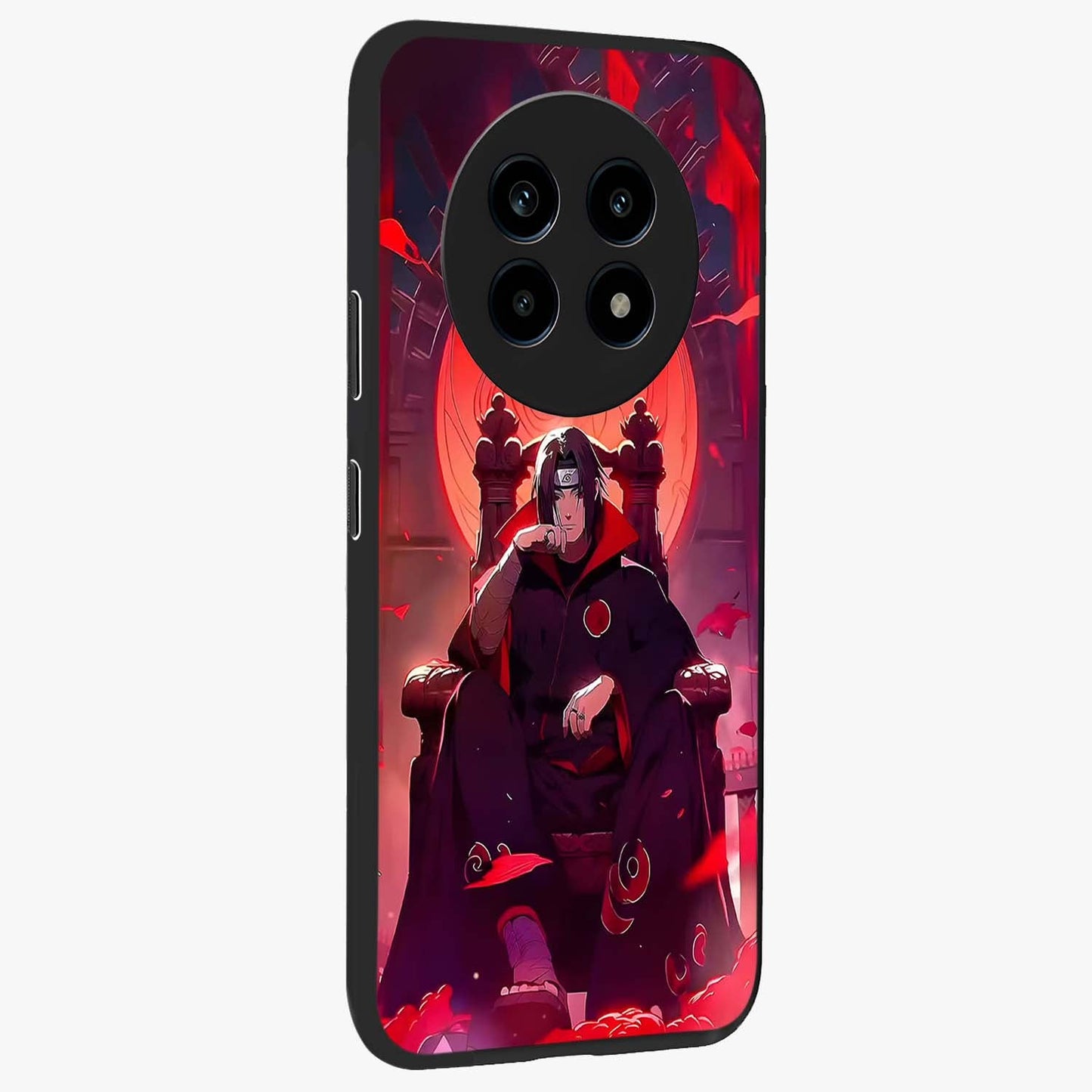 Blood Moon Sovereign Glass Case upright view showcasing powerful moon inspired artwork with cosmic aesthetic style.