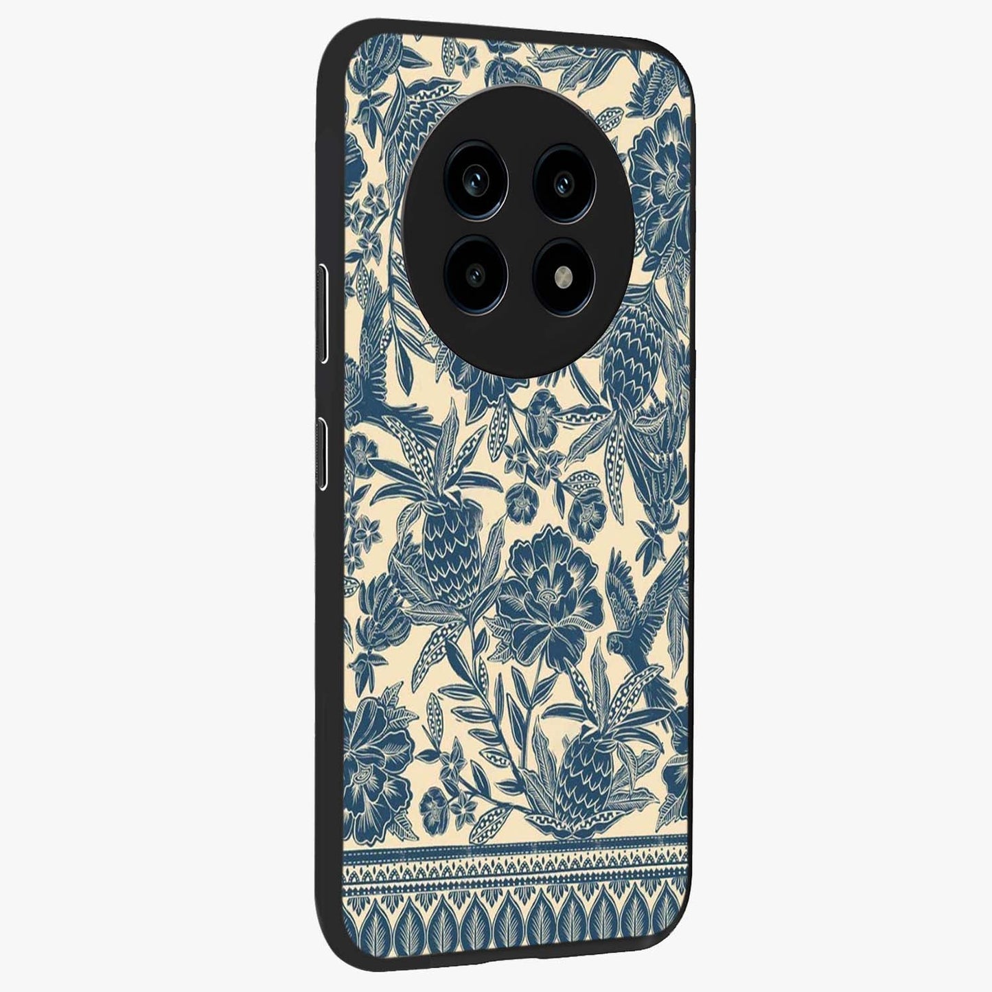 Heirloom Wild Bloom Glass Case upright view showcasing delicate wildflower artwork with timeless floral theme.