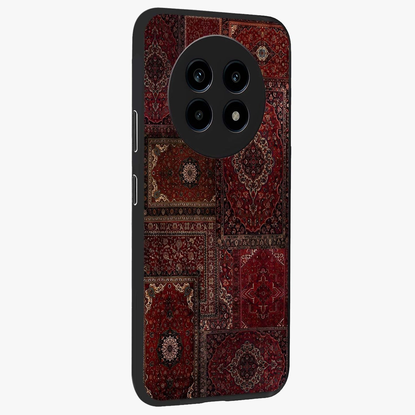 Persian Velvet Tale Glass Case upright view showcasing elegant Persian artwork with classic heritage theme.