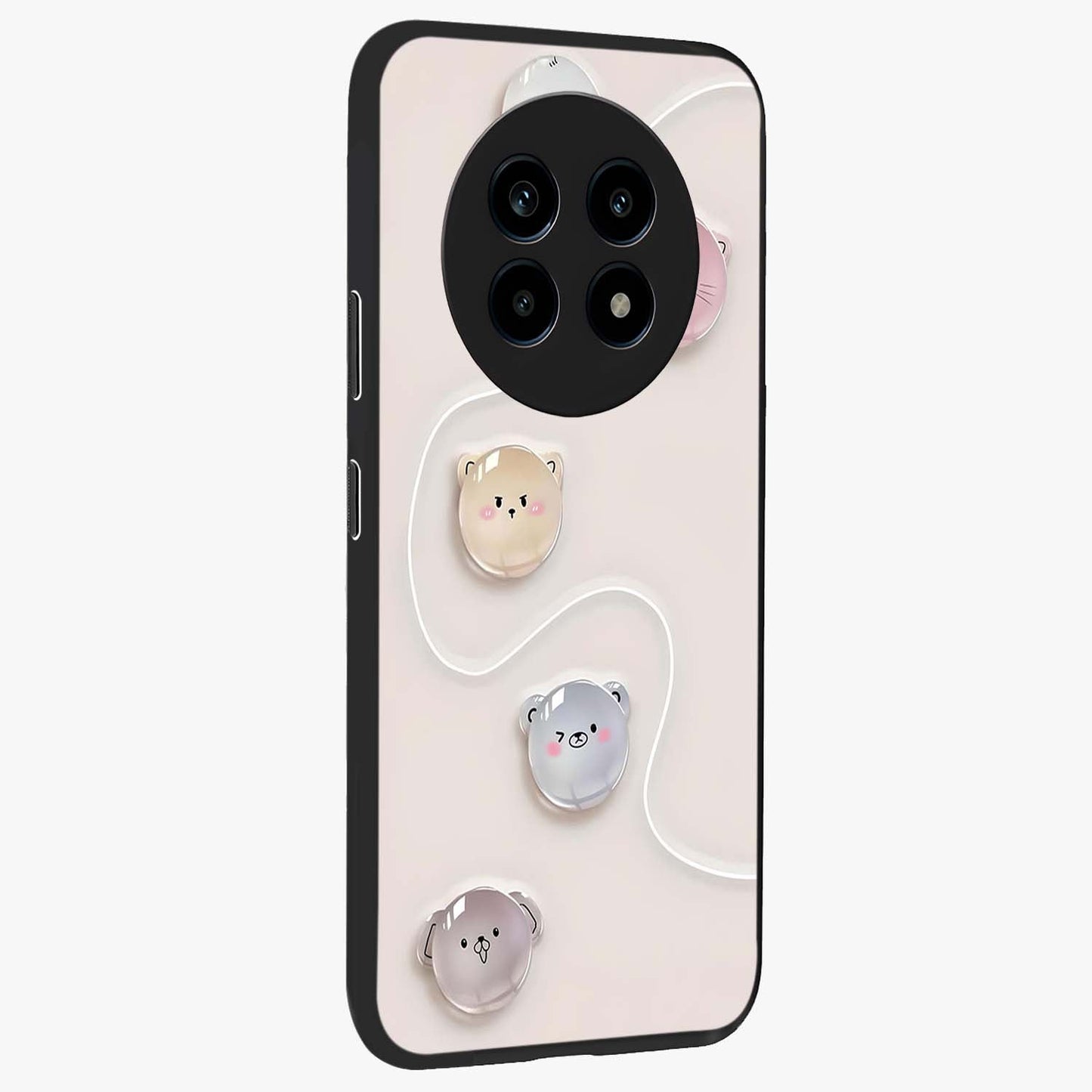 Puffy Face Parade Glass Case upright view showcasing adorable character artwork with cheerful animated theme.