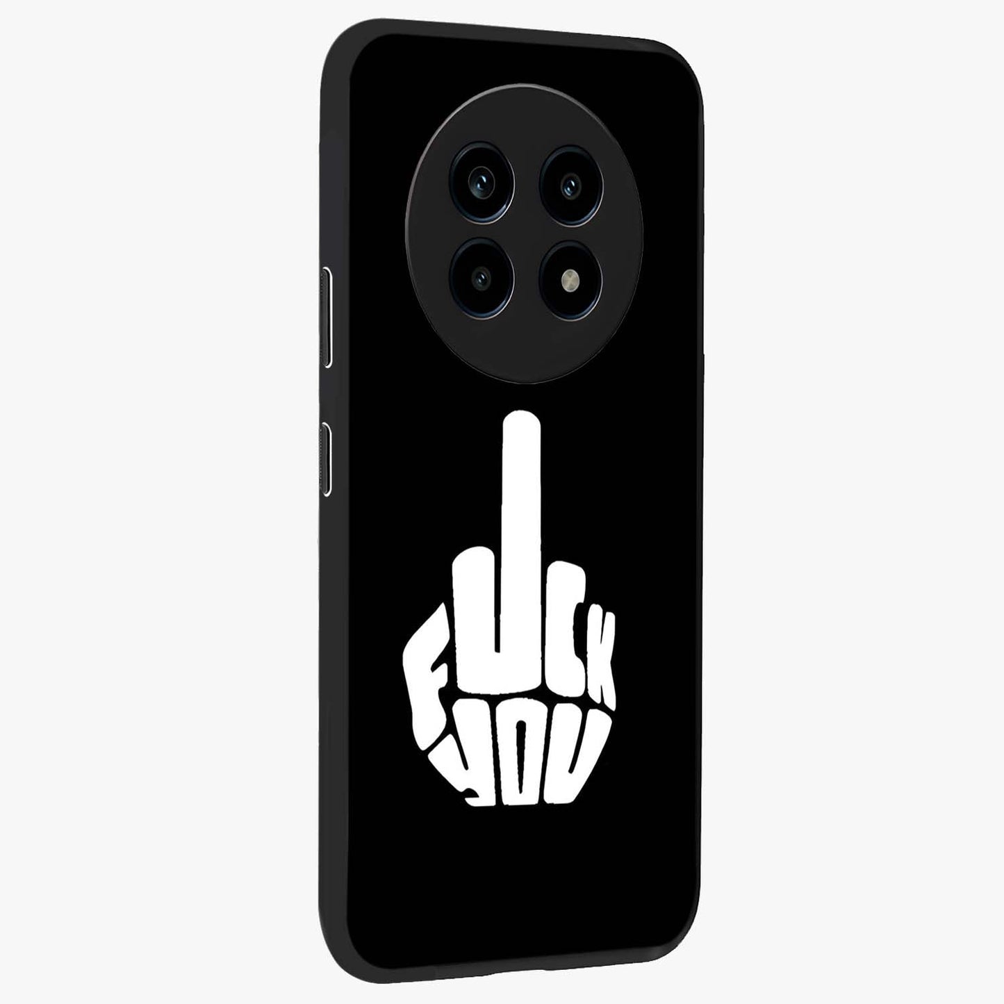 Rebel Mode On Glass Case upright view showcasing striking statement artwork with bold rebellious theme.
