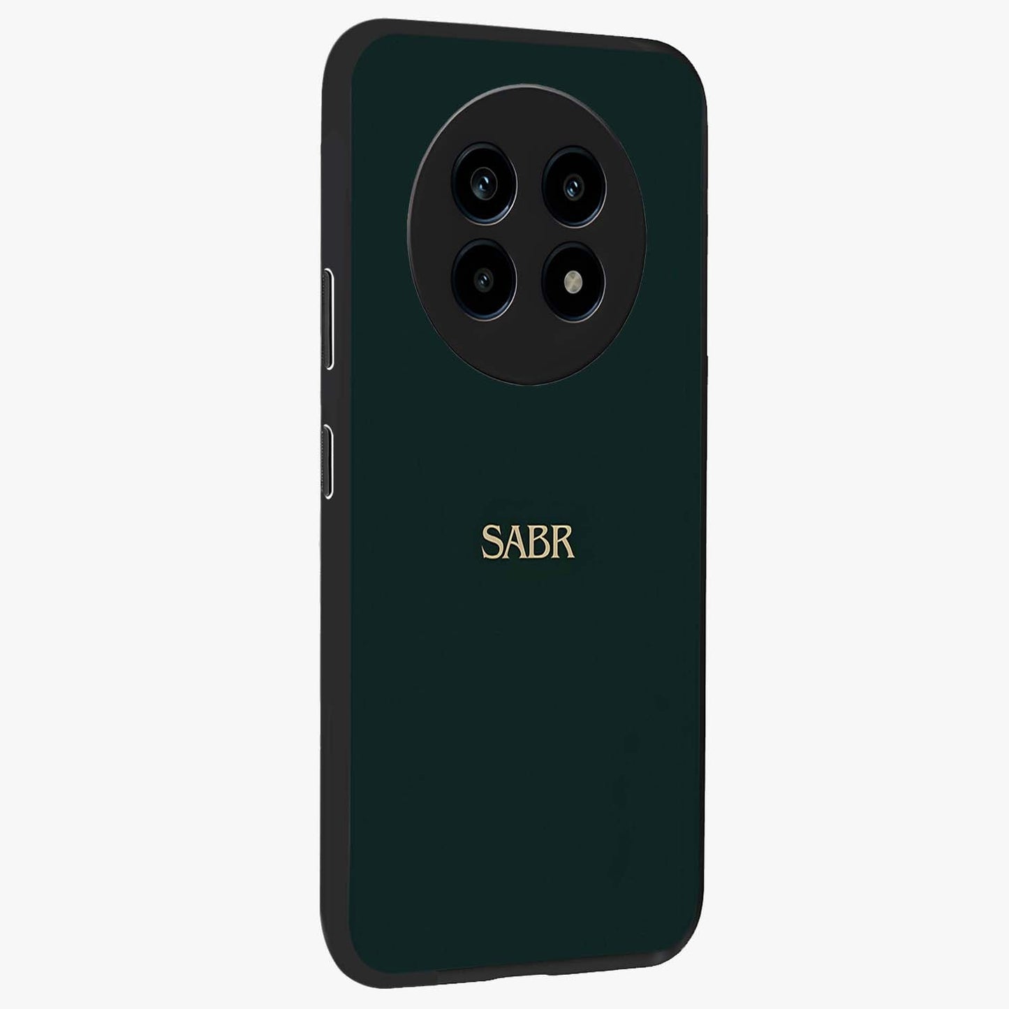 Sabr Minimal Patience Glass Case upright view showcasing calm minimalist artwork with motivational patience theme.