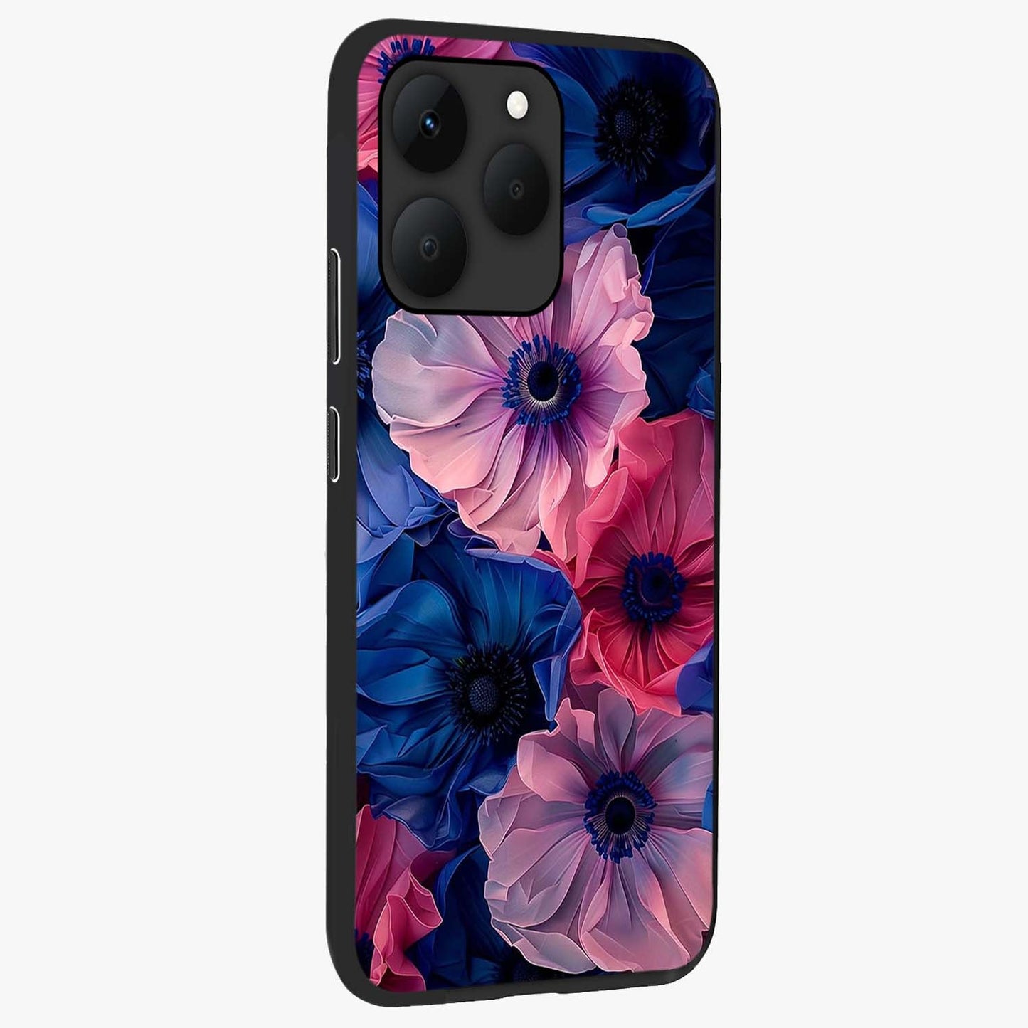 Flower Paper Art Pattern Glass Case upright view showcasing decorative paper floral artwork with creative craft style.