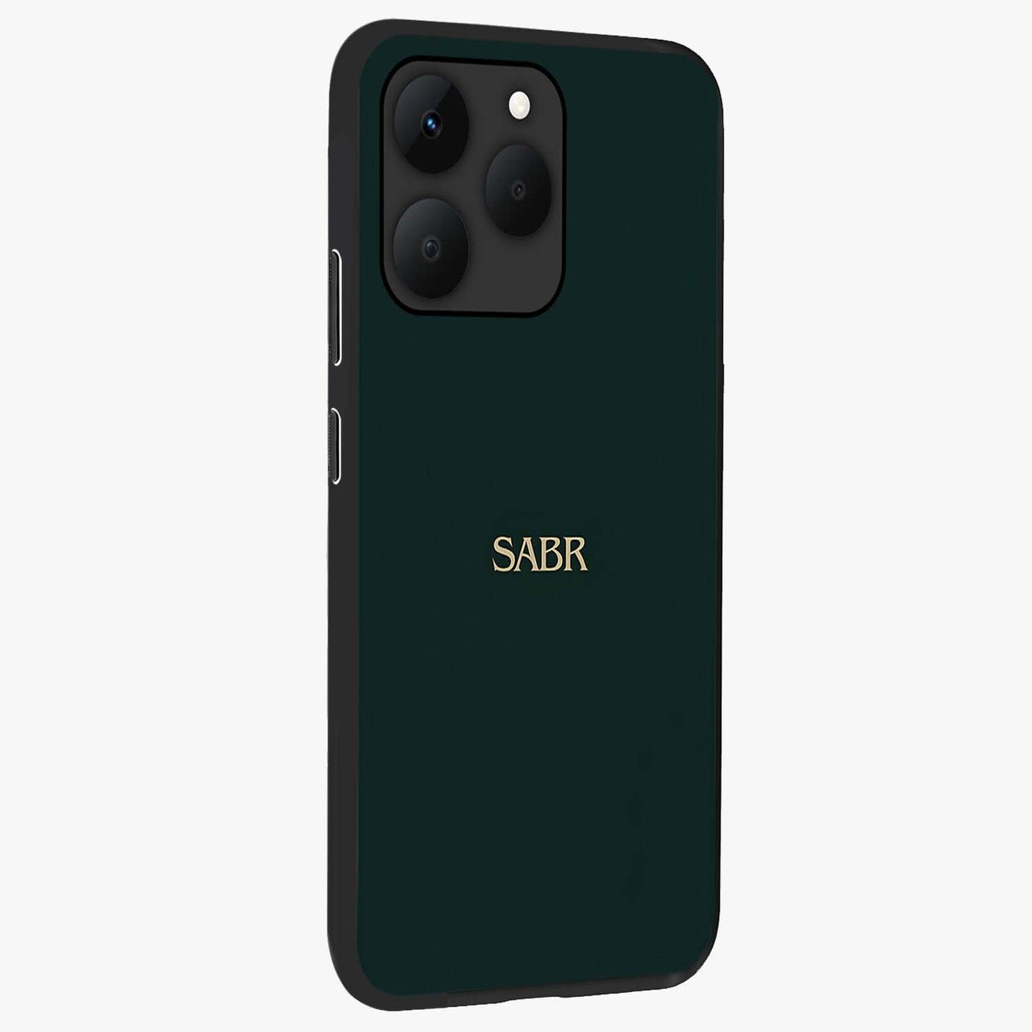 Sabr Minimal Patience Glass Case upright view showcasing calm minimalist artwork with motivational patience theme.