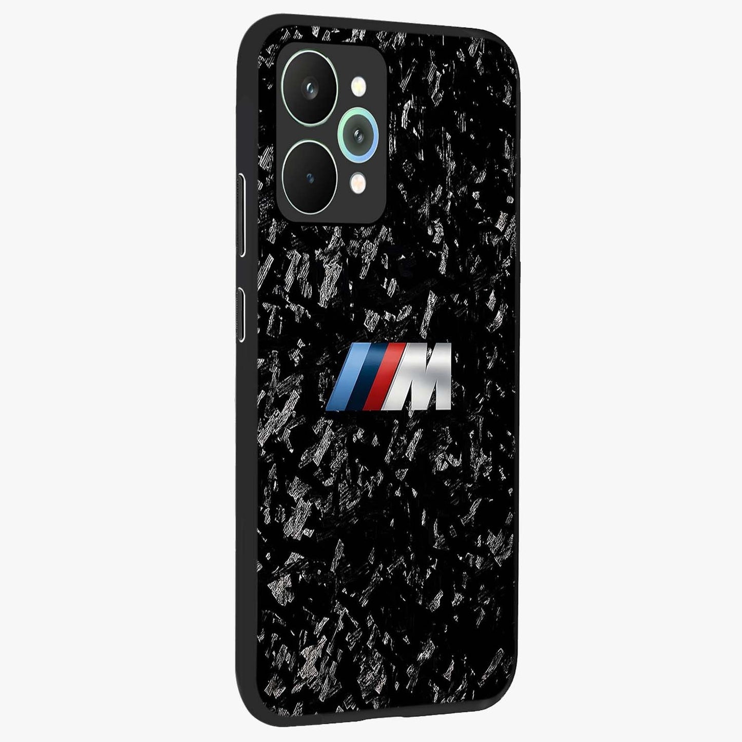 Carbon Speed Mark Glass Case upright view showcasing modern carbon speed graphic with bold automotive theme.