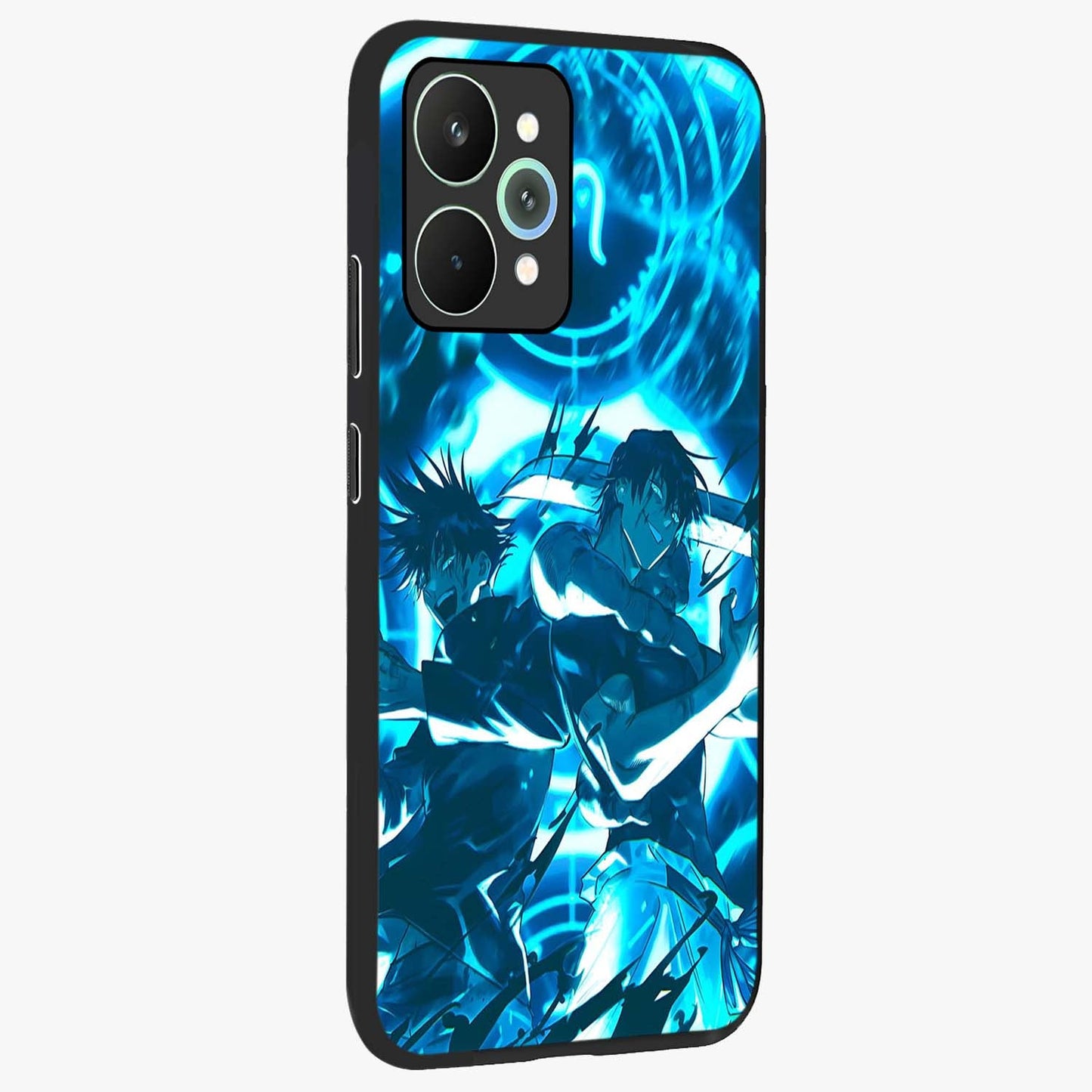 Cursed Energy Clash Glass Case upright view showcasing dramatic clash artwork with bold supernatural theme.