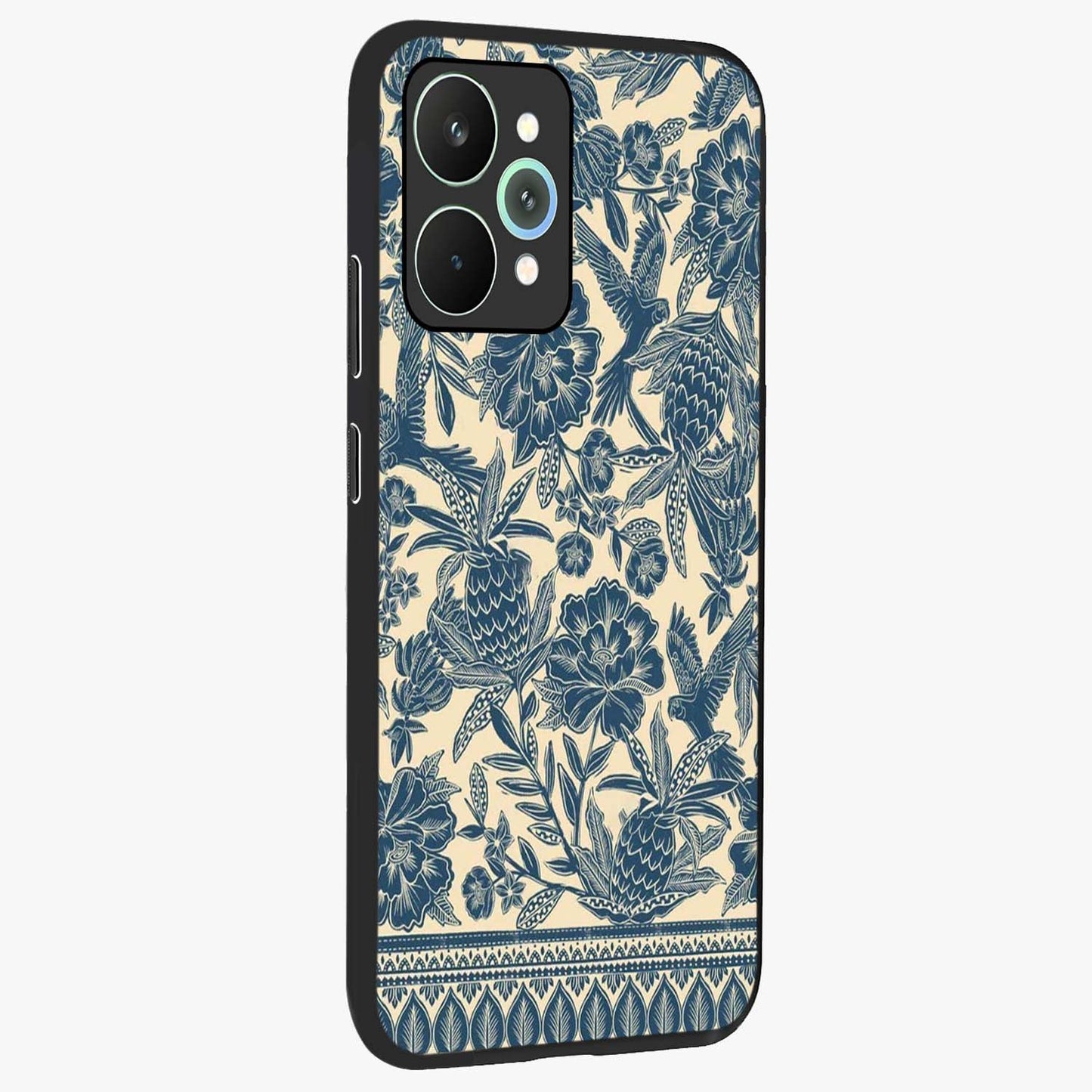 Heirloom Wild Bloom Glass Case upright view showcasing delicate wildflower artwork with timeless floral theme.