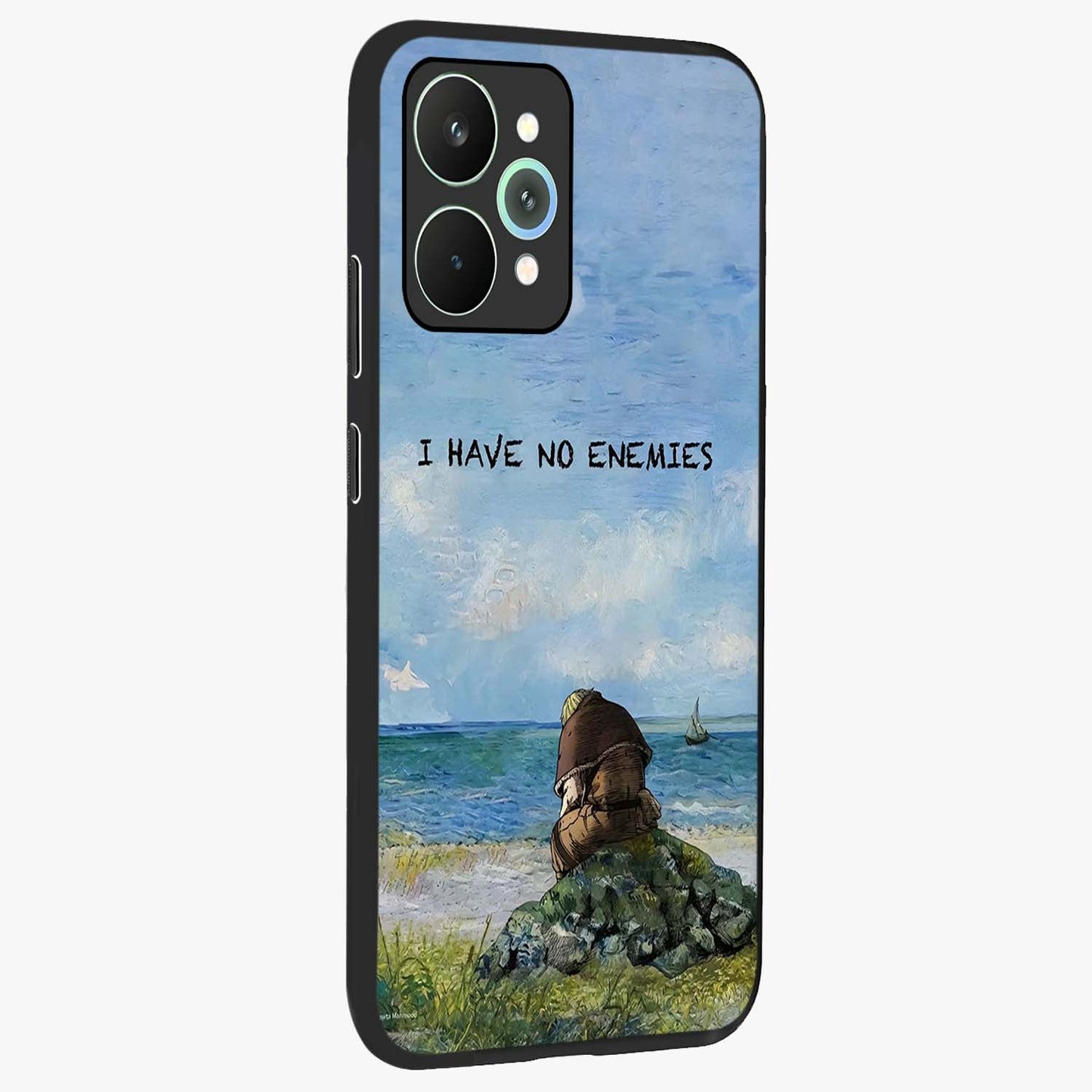 Peace Beyond War Glass Case upright view showcasing powerful peace symbol artwork with inspirational theme.