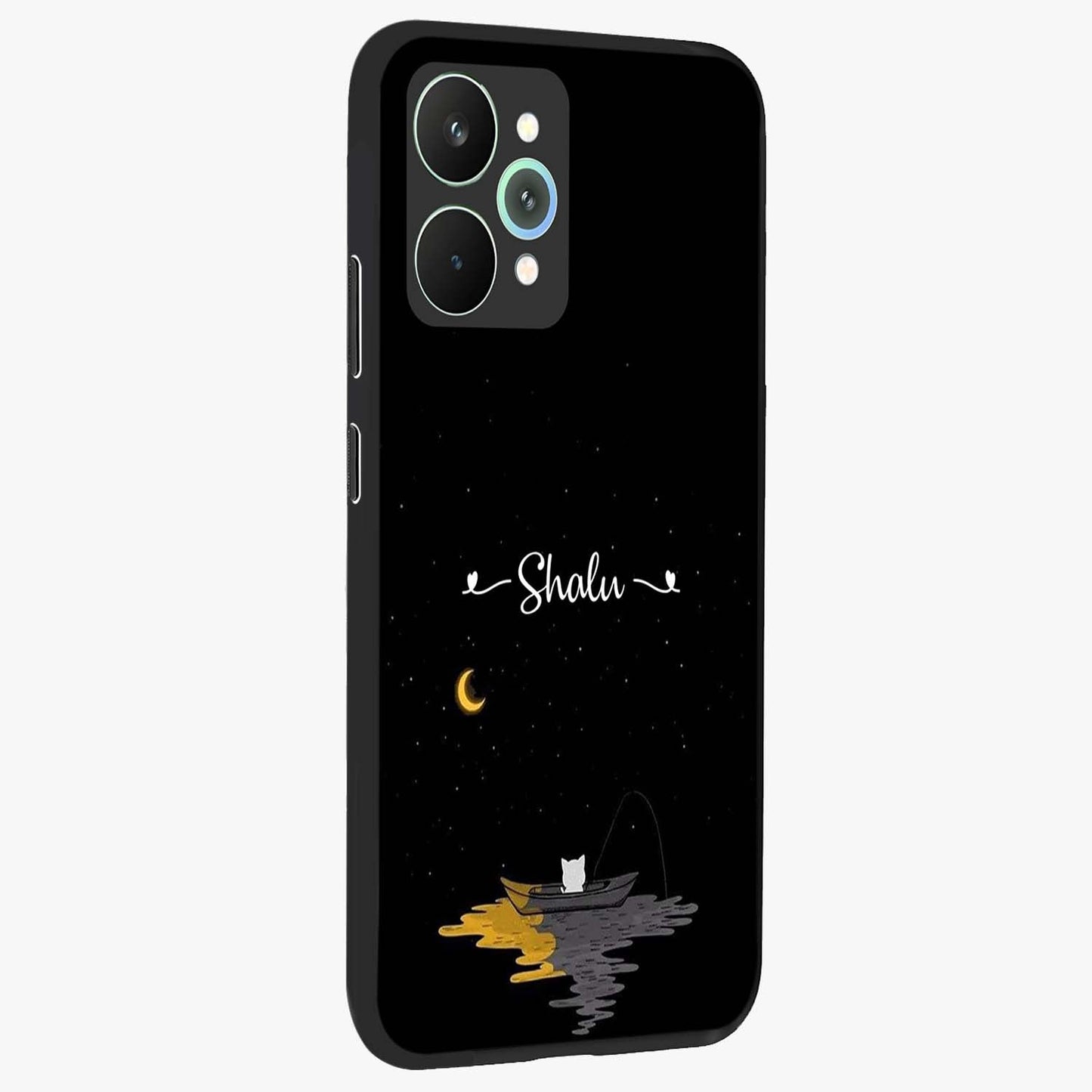 Silent Night Row Glass Case upright view showcasing tranquil night artwork with serene landscape theme.