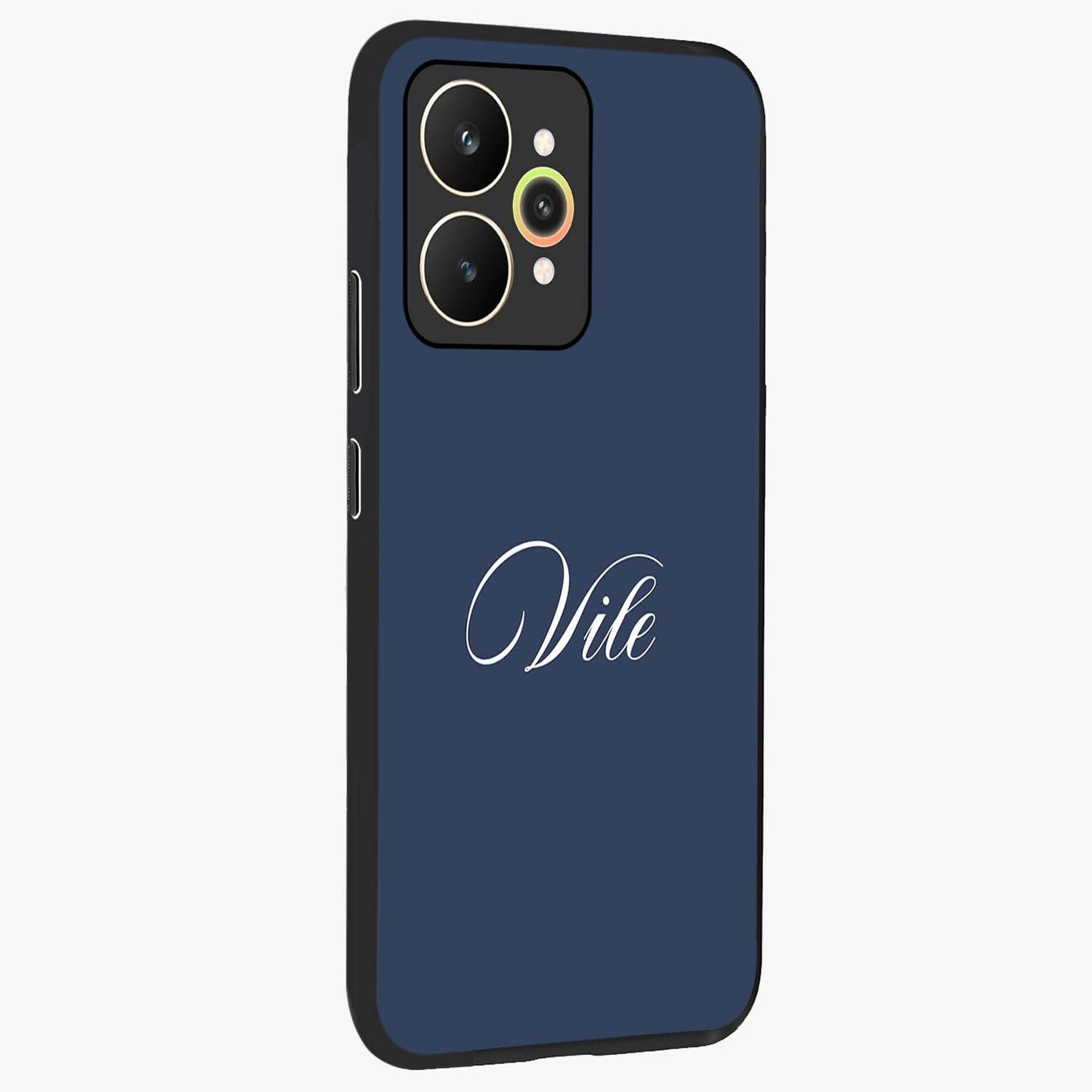 Blue Vintage Floral Pattern Glass Case displayed in angled mockup highlighting classic blue floral pattern and retro aesthetic design.