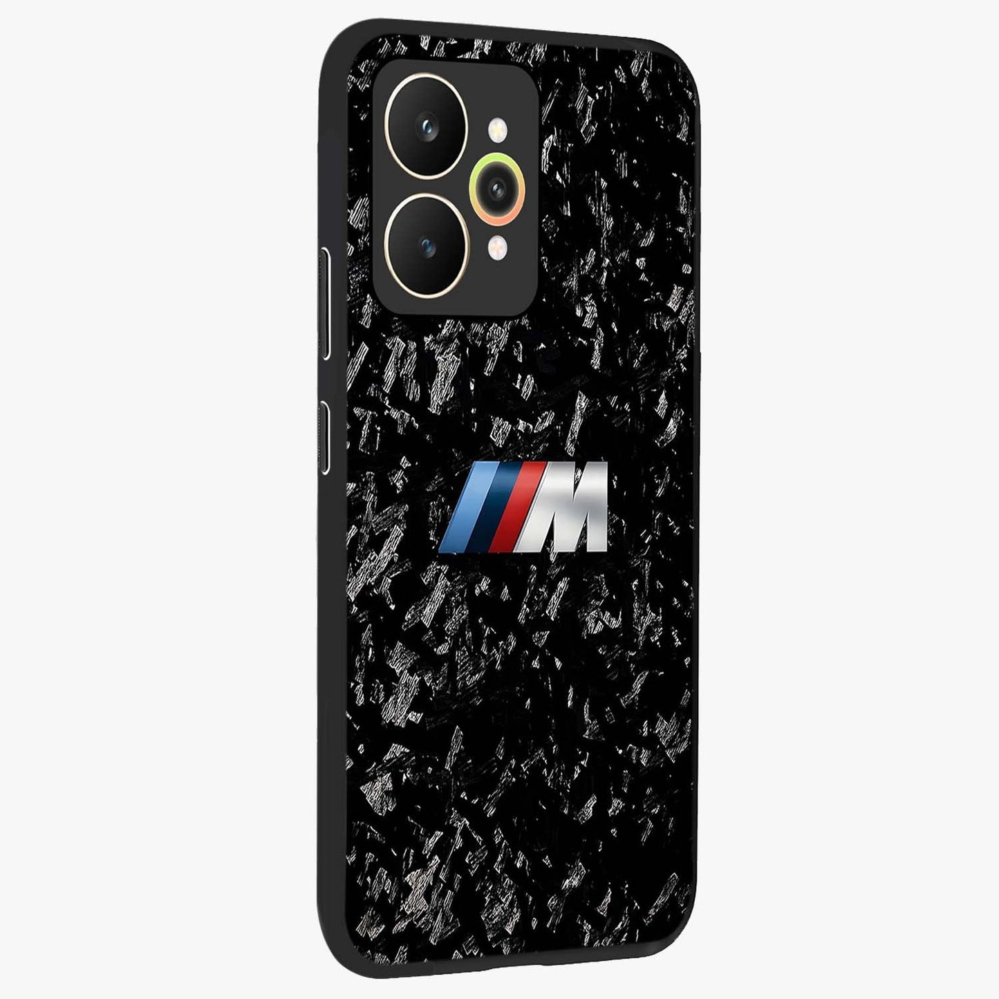 Carbon Speed Mark Glass Case upright view showcasing modern carbon speed graphic with bold automotive theme.