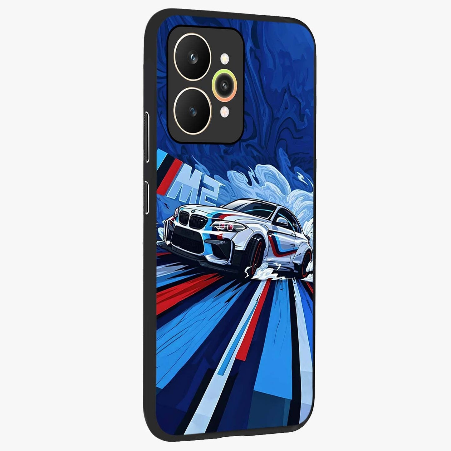 Drift Power Rush Glass Case upright view showcasing high speed racing artwork with bold automotive theme.