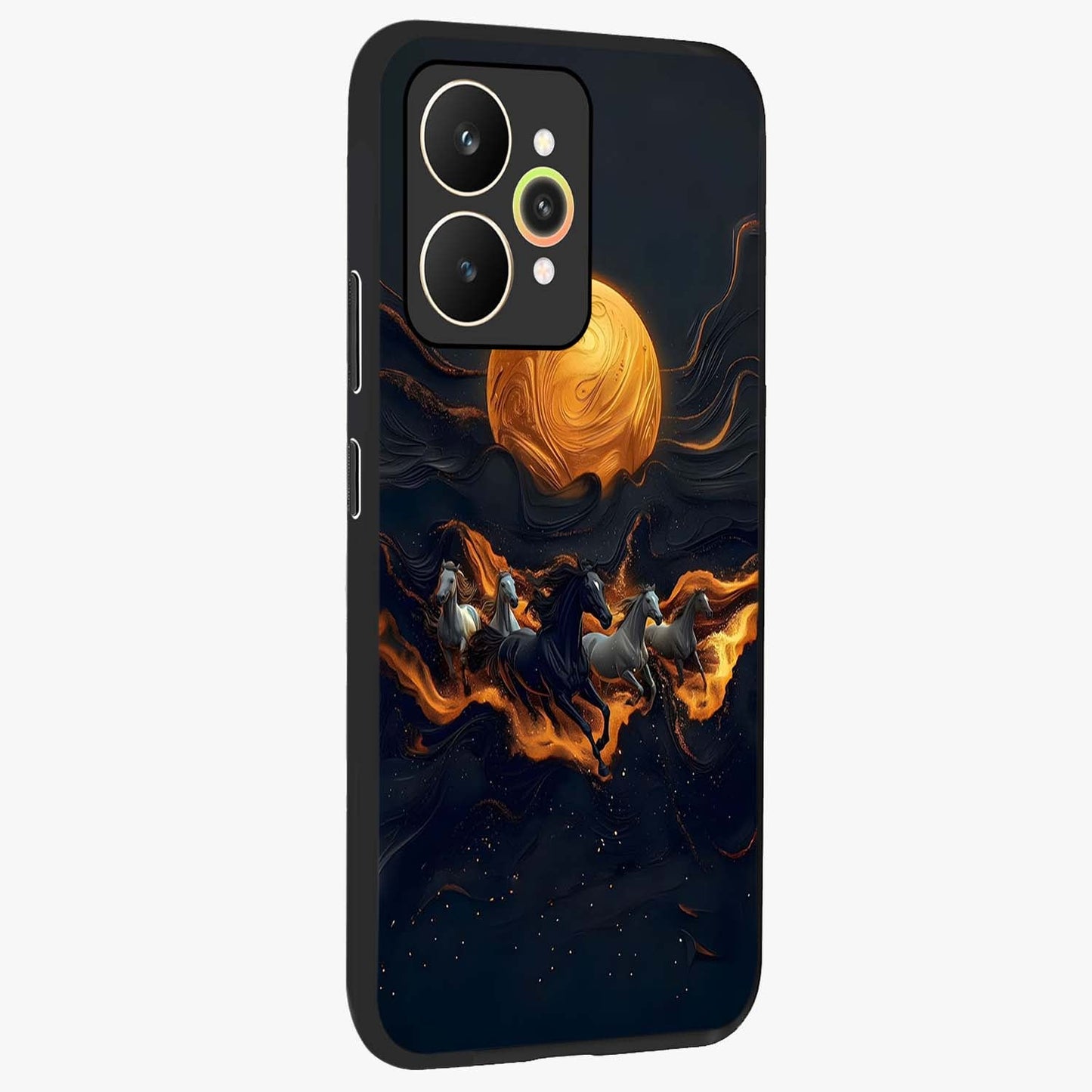 Golden Royal Heritage Glass Case upright view showcasing elegant royal artwork with classic heritage theme.