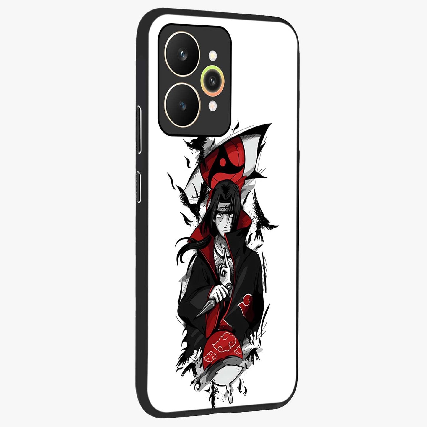 Itachi Limited Edition Naruto Anime Glass Case upright view showcasing intense anime artwork with powerful character theme.