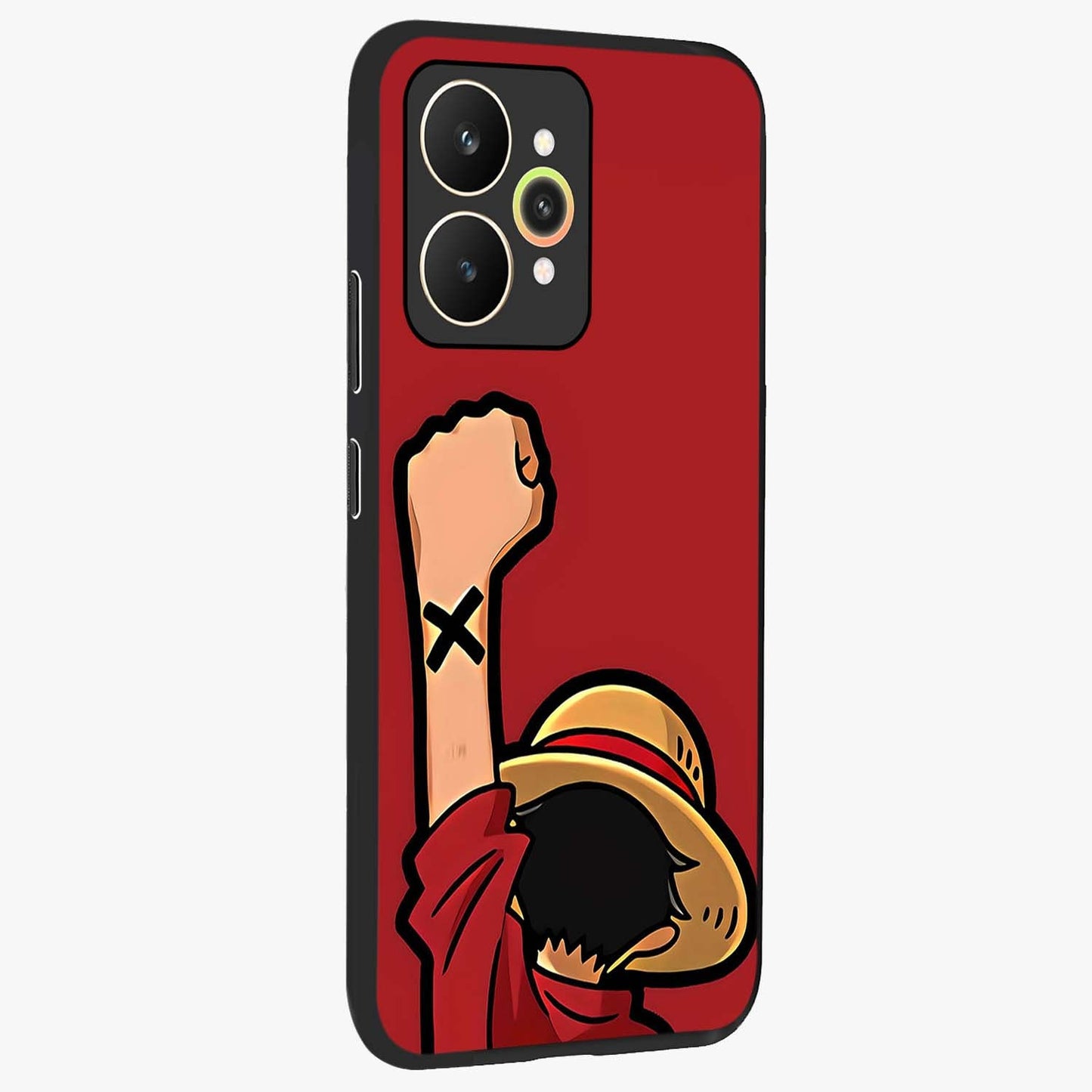 Luffy X Spirit Glass Case upright view showcasing striking anime artwork with adventurous character theme.