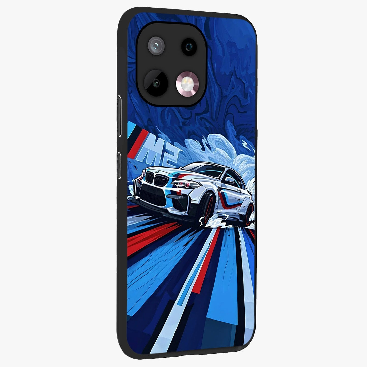 Drift Power Rush Glass Case upright view showcasing high speed racing artwork with bold automotive theme.
