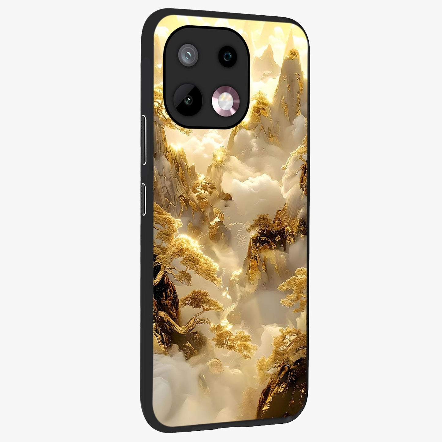 Gates Of Illumination Glass Case upright view showcasing glowing gateway artwork with mystical celestial theme.