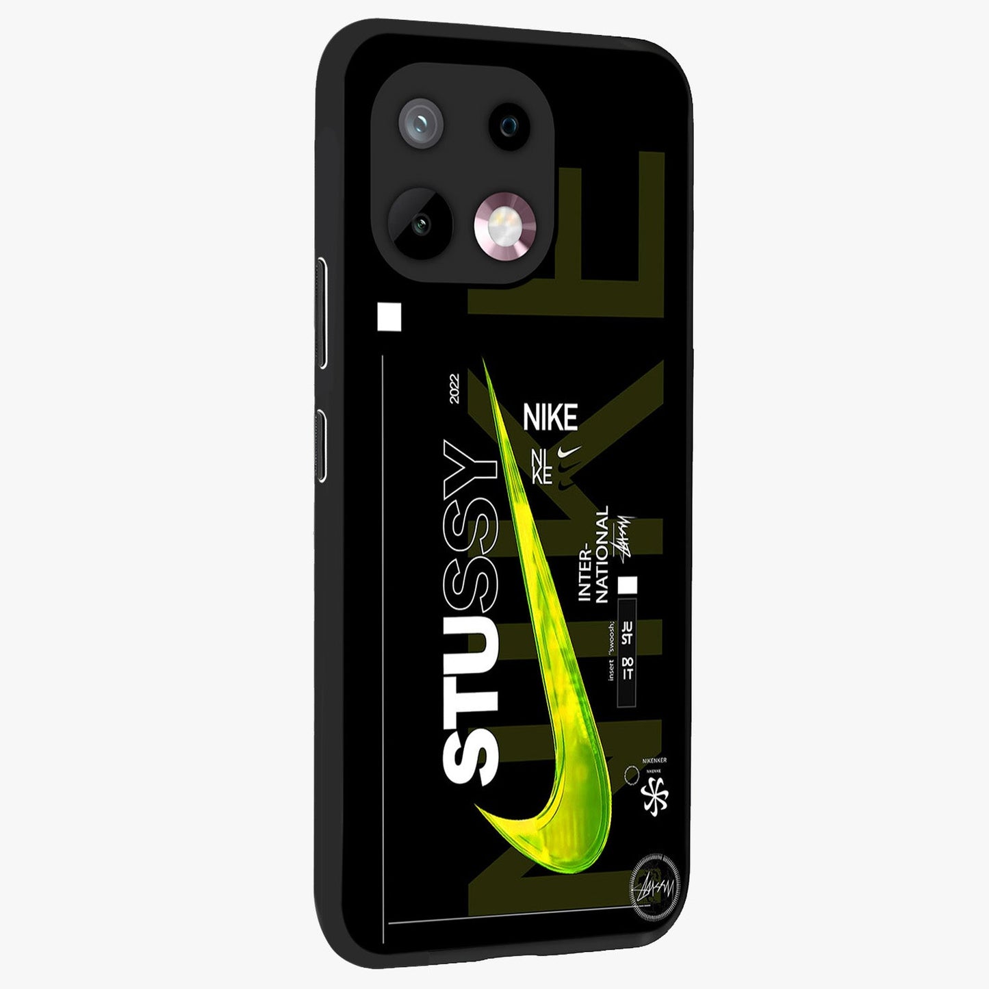 Neon Street Edition Glass Case upright view showcasing colorful neon artwork with modern street culture theme.