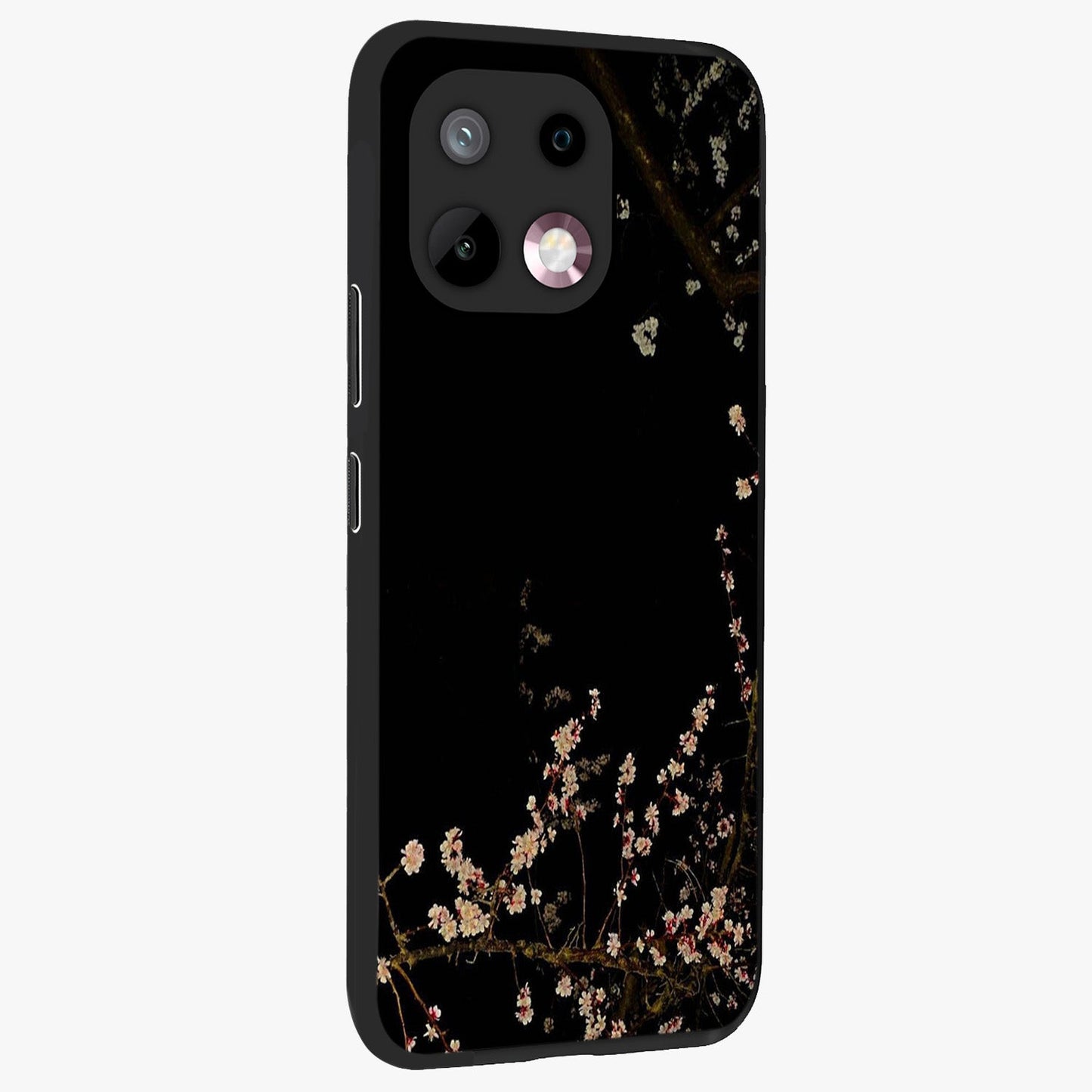 Petal Moon Light With Custom Name Glass Case upright view showcasing elegant floral moon artwork with personalized aesthetic.
