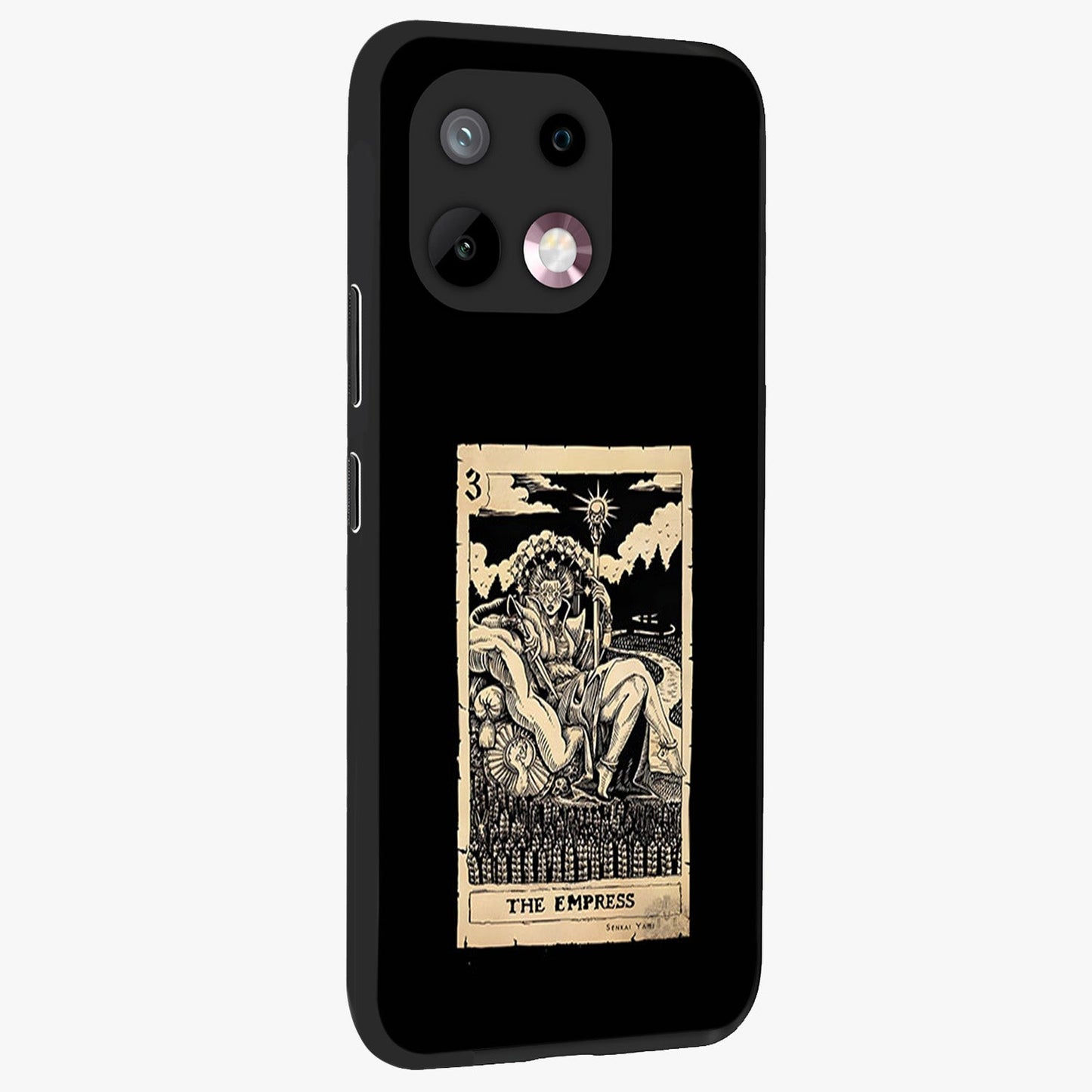 The Empress Glass Case upright view showcasing powerful empress themed artwork with luxurious artistic theme.