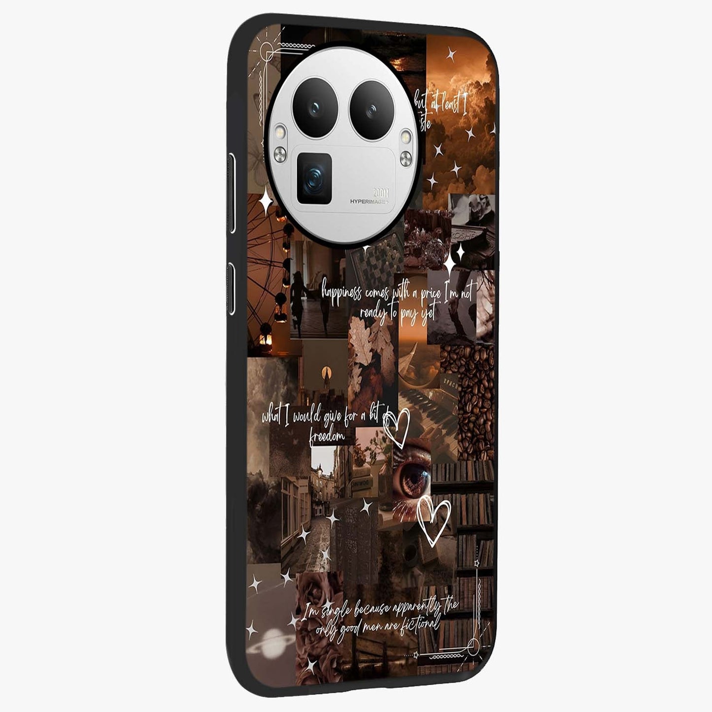 Bittersweet Aesthetic Chaos Glass Case upright view showcasing bold artistic chaos design with modern aesthetic style.