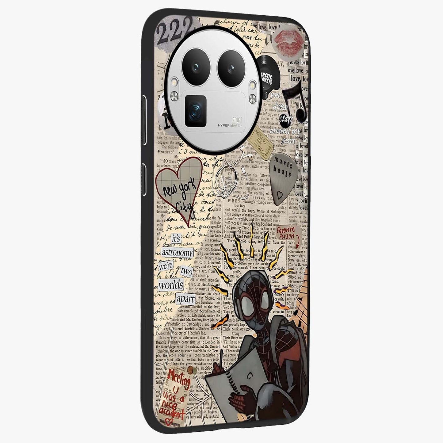 City Dream Sketch Glass Case upright view showcasing urban skyline artwork with stylish hand drawn design.