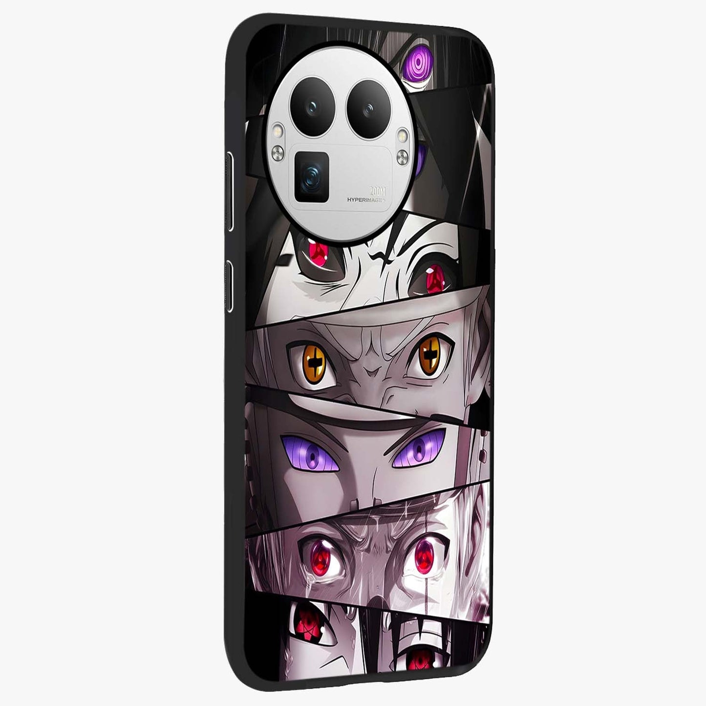 Eyes of Destiny Glass Case upright view showcasing symbolic eye artwork with dramatic artistic theme.