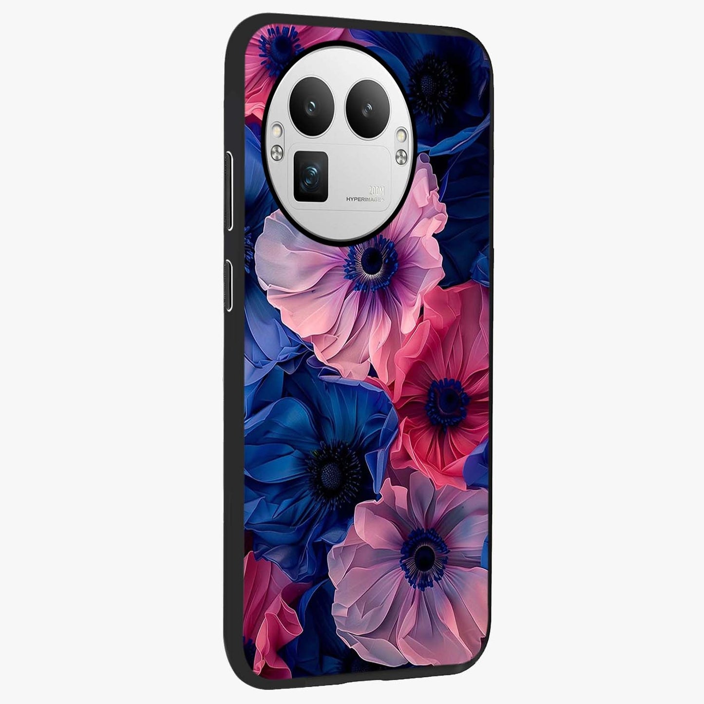Flower Paper Art Pattern Glass Case upright view showcasing decorative paper floral artwork with creative craft style.