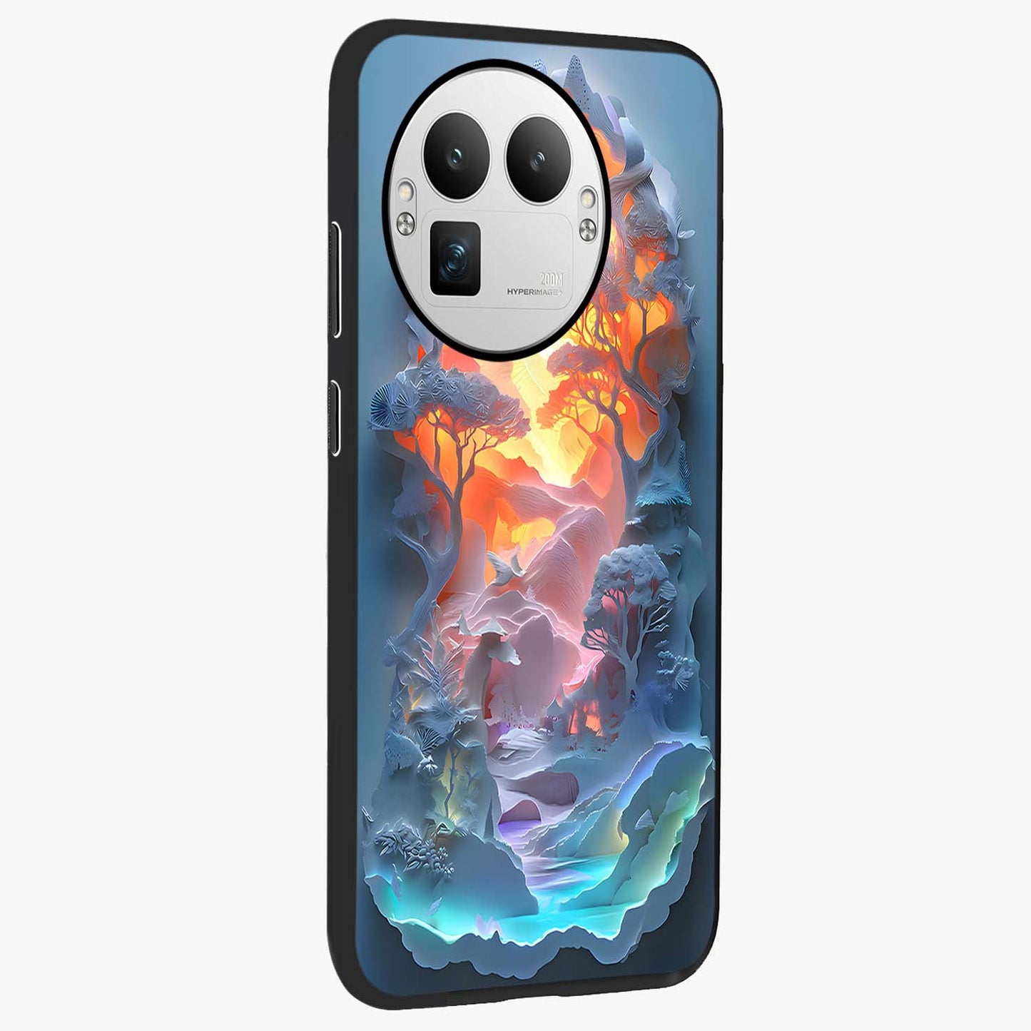 Glow Forest Portal Glass Case upright view showcasing enchanted forest portal artwork with fantasy nature theme.