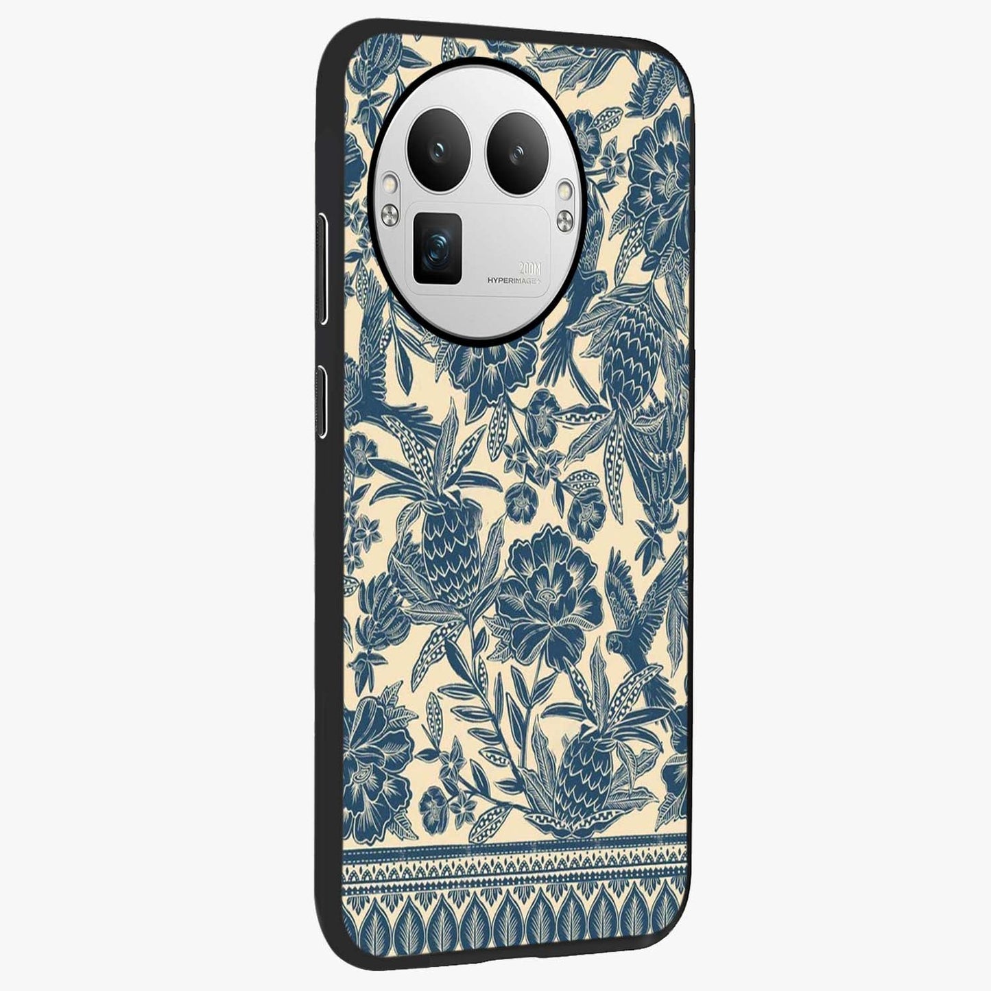 Heirloom Wild Bloom Glass Case upright view showcasing delicate wildflower artwork with timeless floral theme.