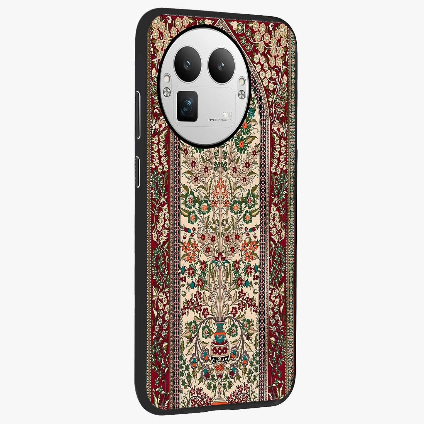 Persian Inspired Glass Case upright view showcasing decorative Persian artwork with rich heritage theme.