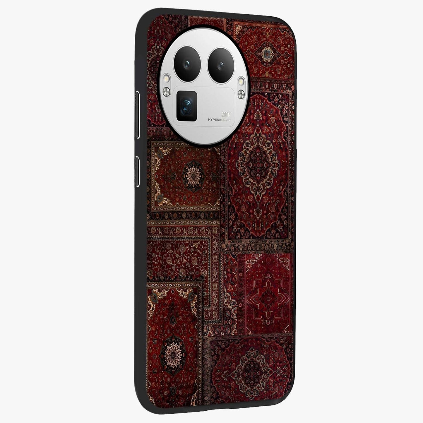 Persian Velvet Tale Glass Case upright view showcasing elegant Persian artwork with classic heritage theme.