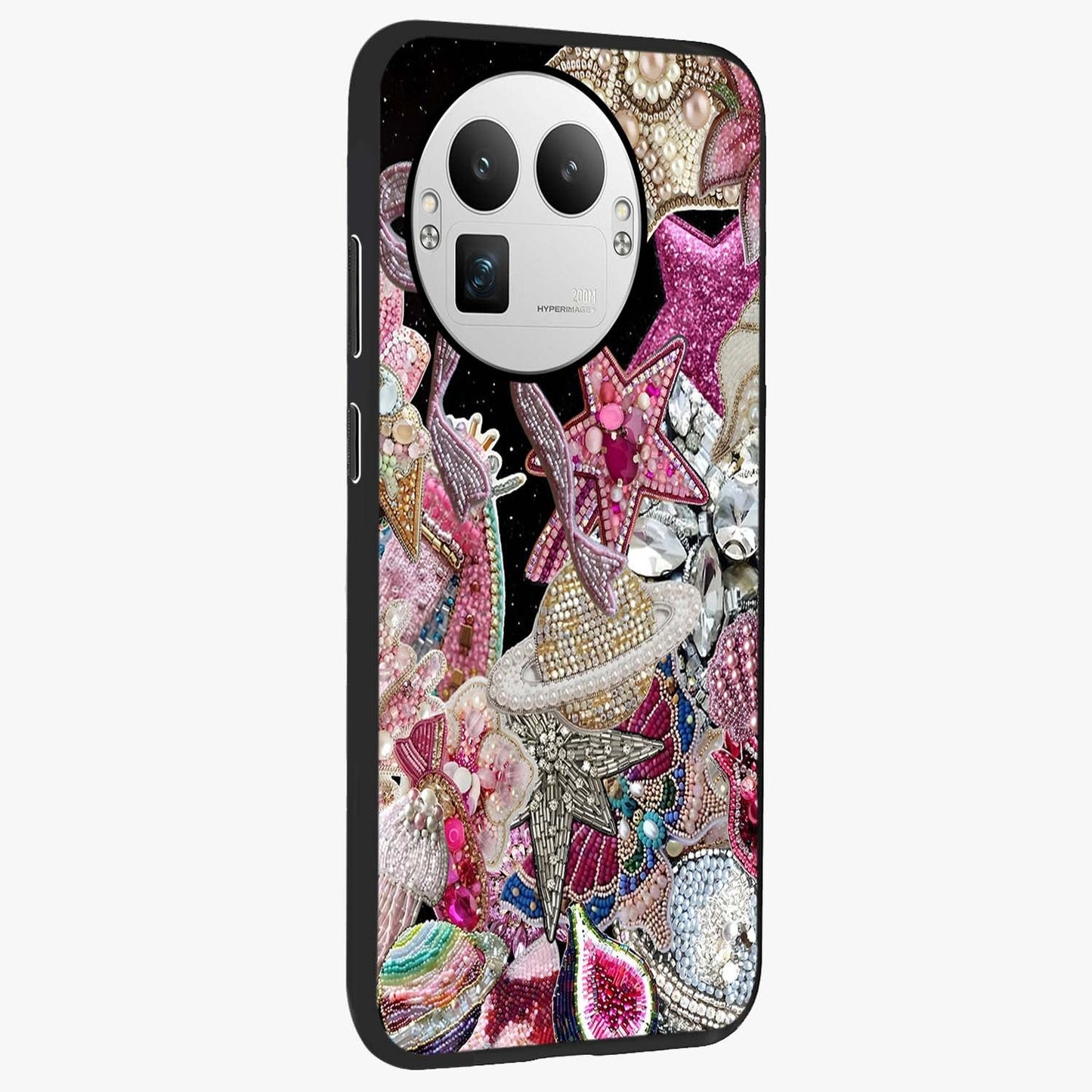 Starlit Jewel Dream Glass Case upright view showcasing radiant star inspired artwork with magical night theme.