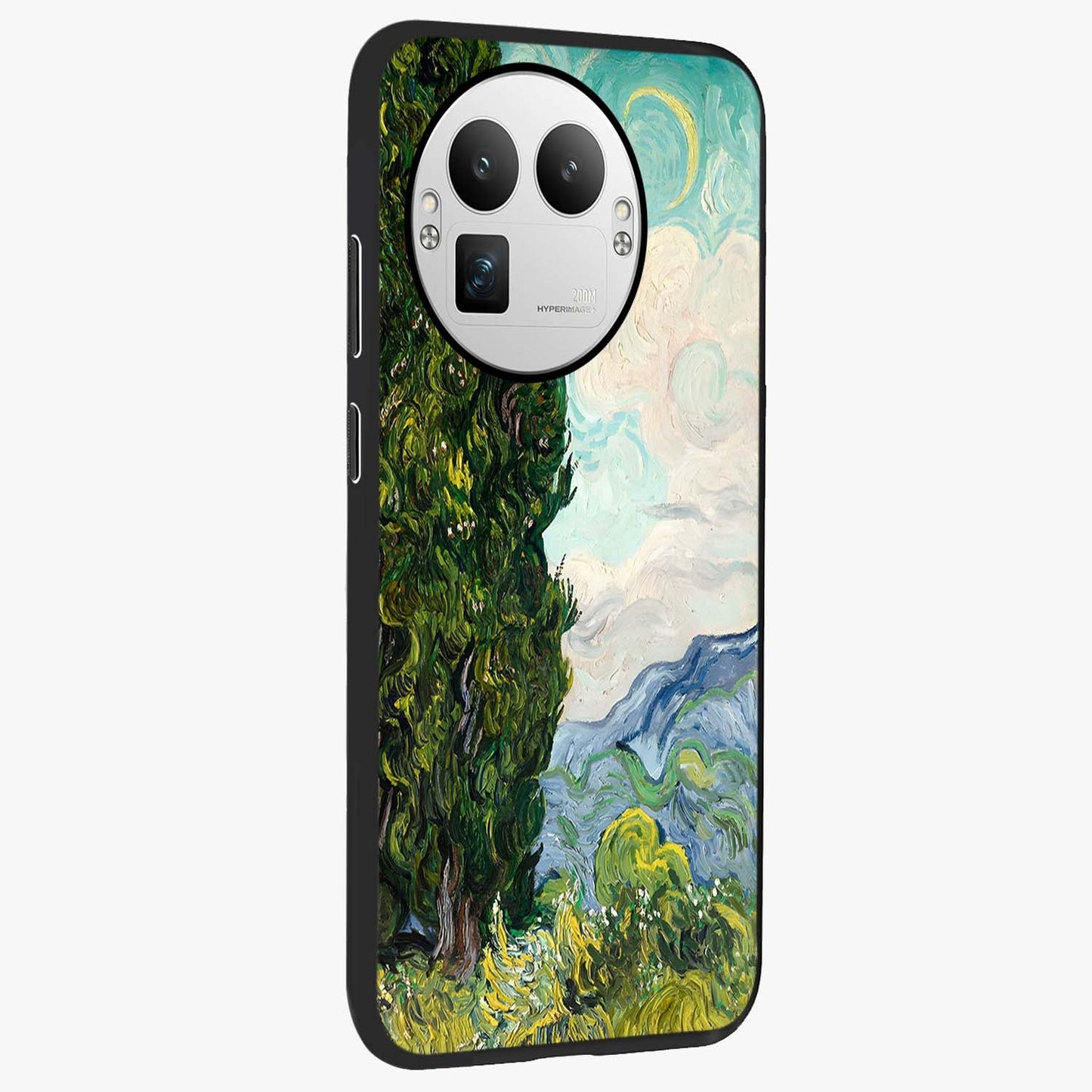 Van Gogh Vintage Art Glass Case upright view showcasing elegant vintage painting artwork with artistic heritage theme.