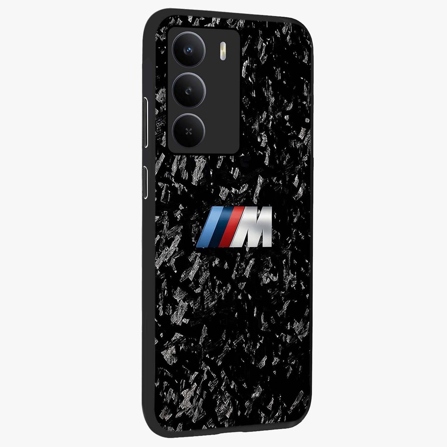 Carbon Speed Mark Glass Case upright view showcasing modern carbon speed graphic with bold automotive theme.