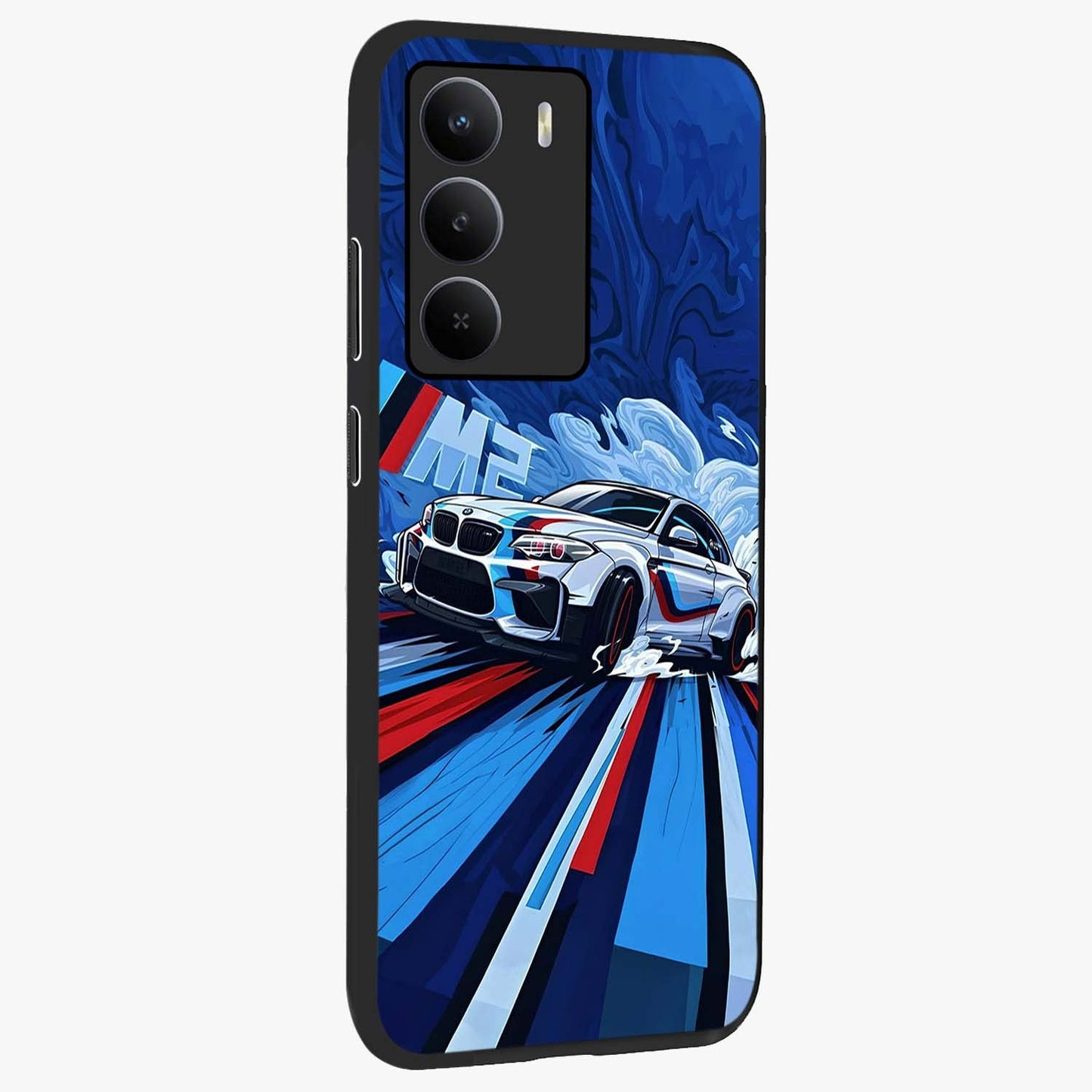Drift Power Rush Glass Case upright view showcasing high speed racing artwork with bold automotive theme.