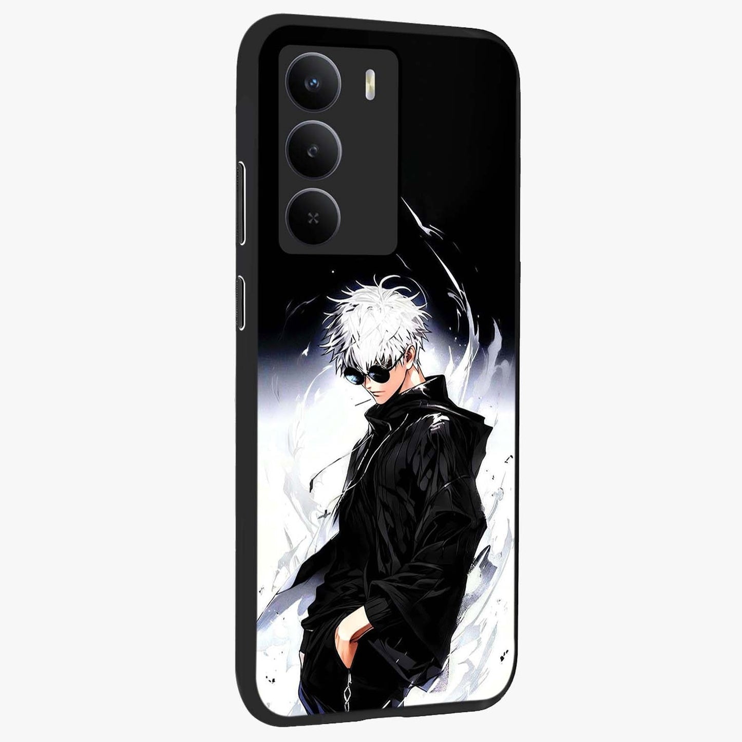 Limitless Shadow King Glass Case upright view showcasing bold shadow warrior artwork with epic fantasy theme.