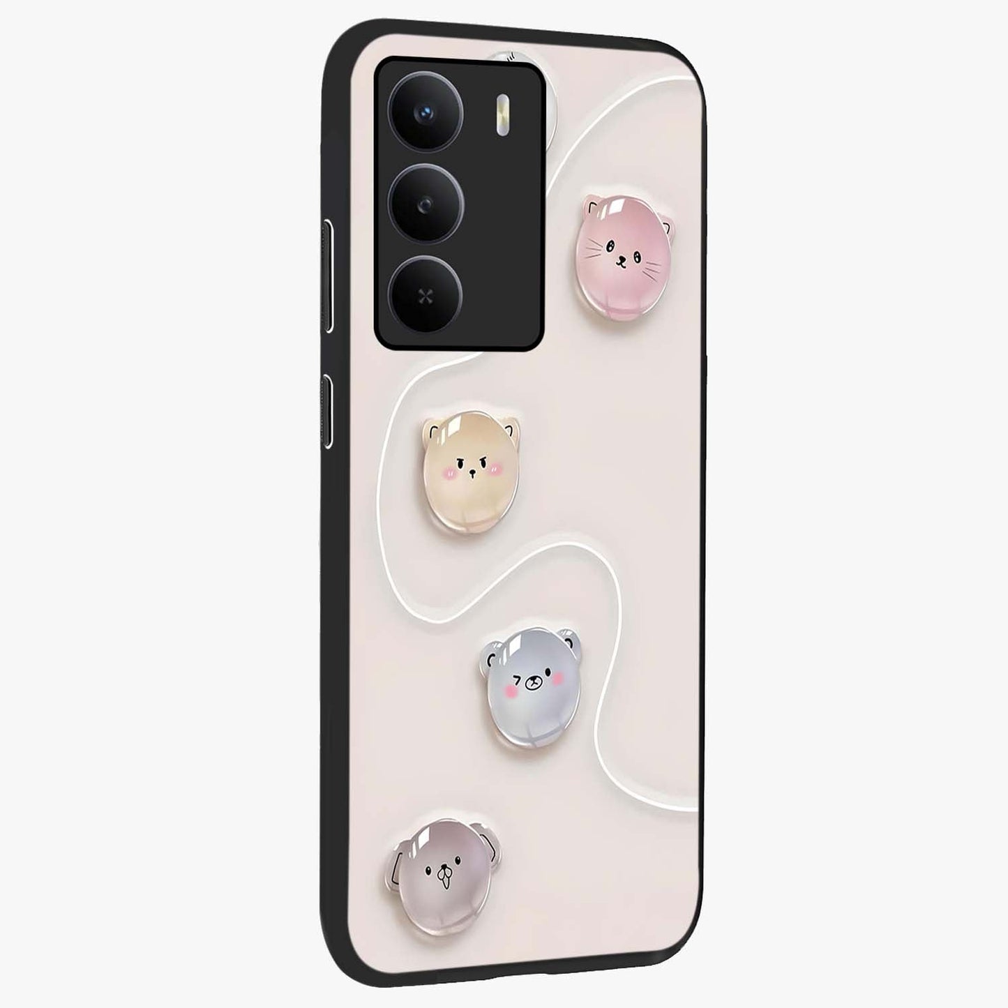 Puffy Face Parade Glass Case upright view showcasing adorable character artwork with cheerful animated theme.