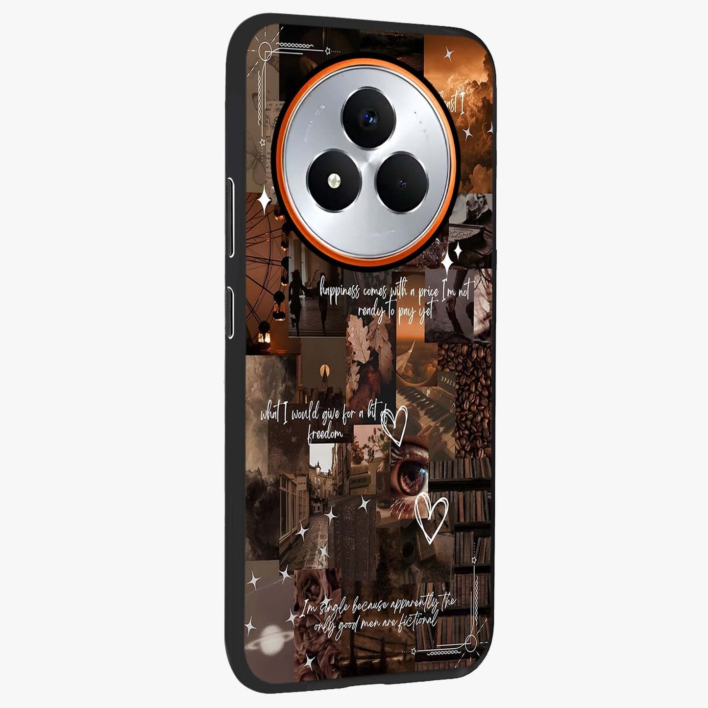Bittersweet Aesthetic Chaos Glass Case upright view showcasing bold artistic chaos design with modern aesthetic style.