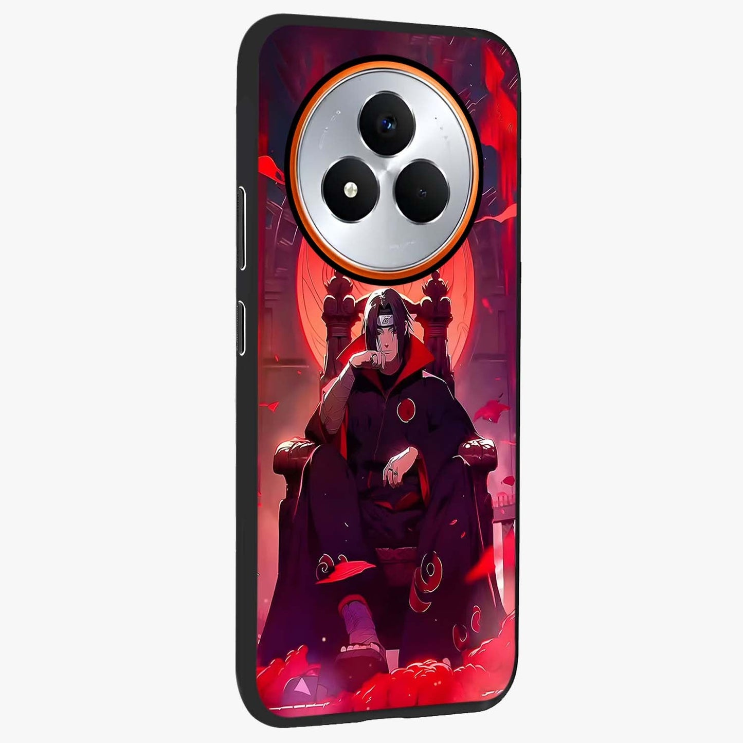 Blood Moon Sovereign Glass Case upright view showcasing powerful moon inspired artwork with cosmic aesthetic style.
